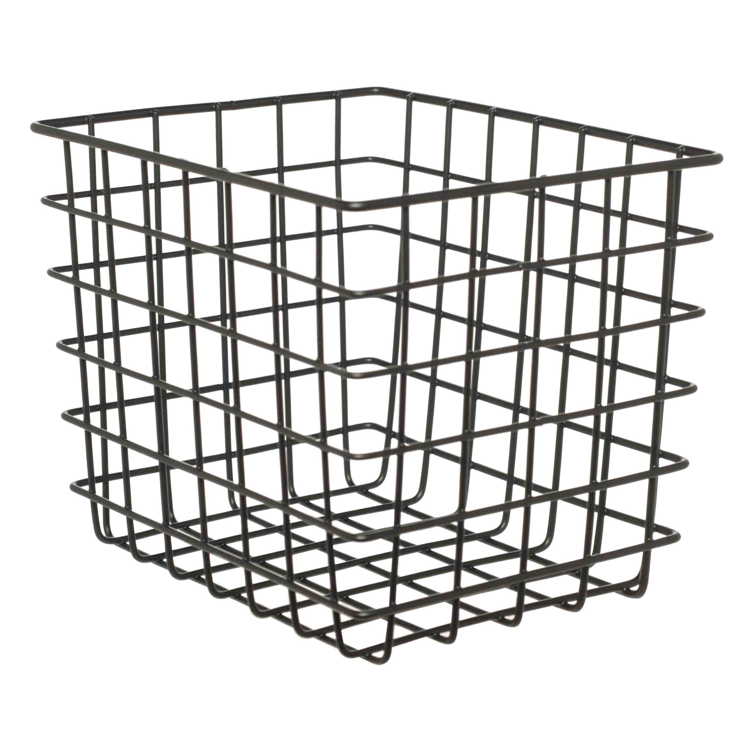 Корзина для хранения, 16x13х13 см, металл, прямоугольная, черная, Twist black изображение № 2