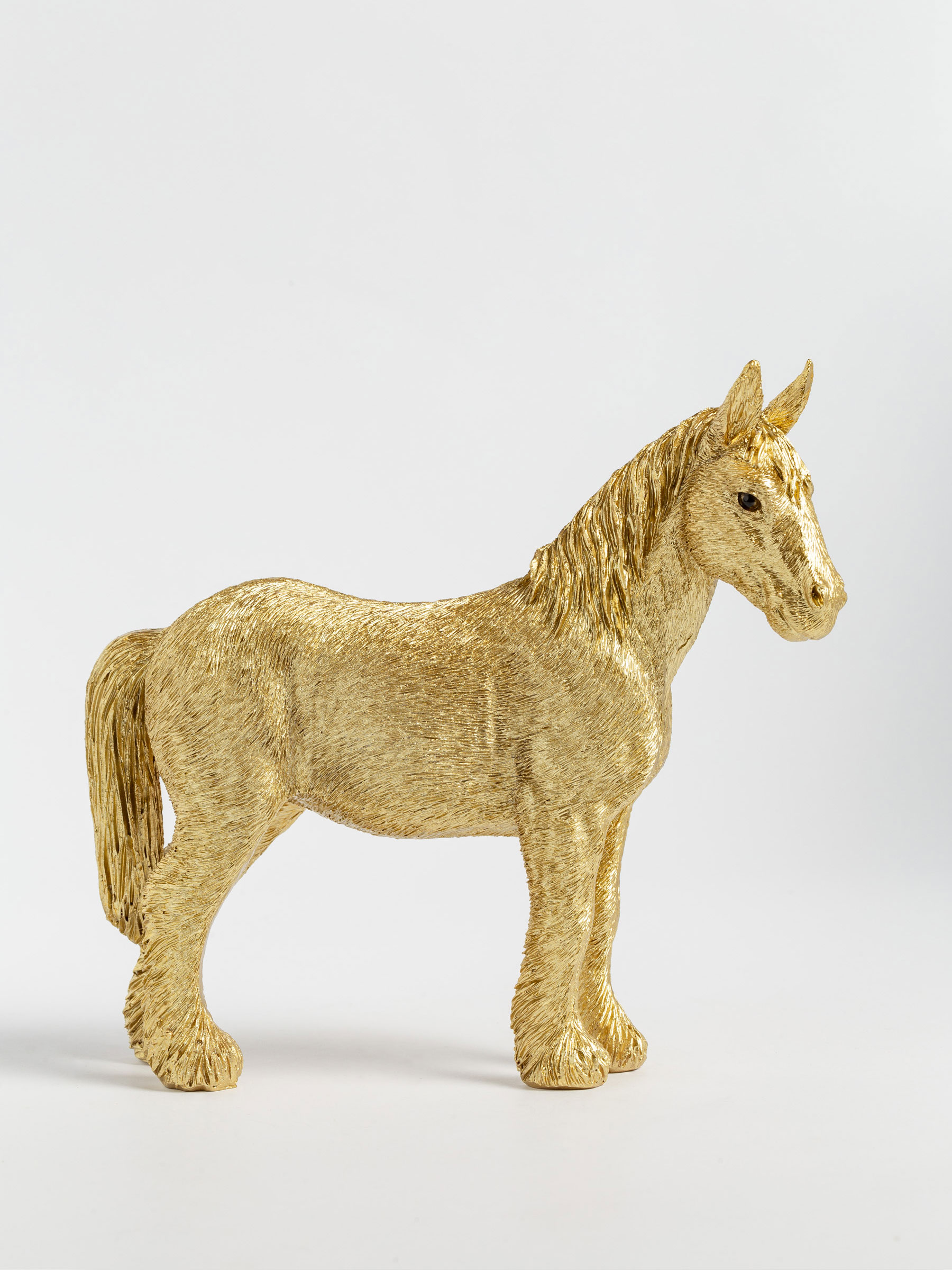 Статуэтка, 16х15 см, полирезин, золотистая, Лошадь, Horse gold, image-1