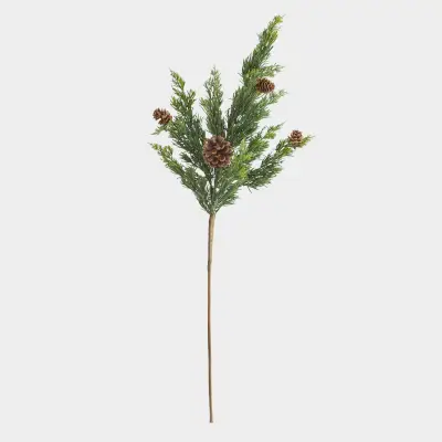 Ветка декоративная, 91 см, полиэтилен/пенопласт, Хвоя с шишками, Conifer decor ,image-0