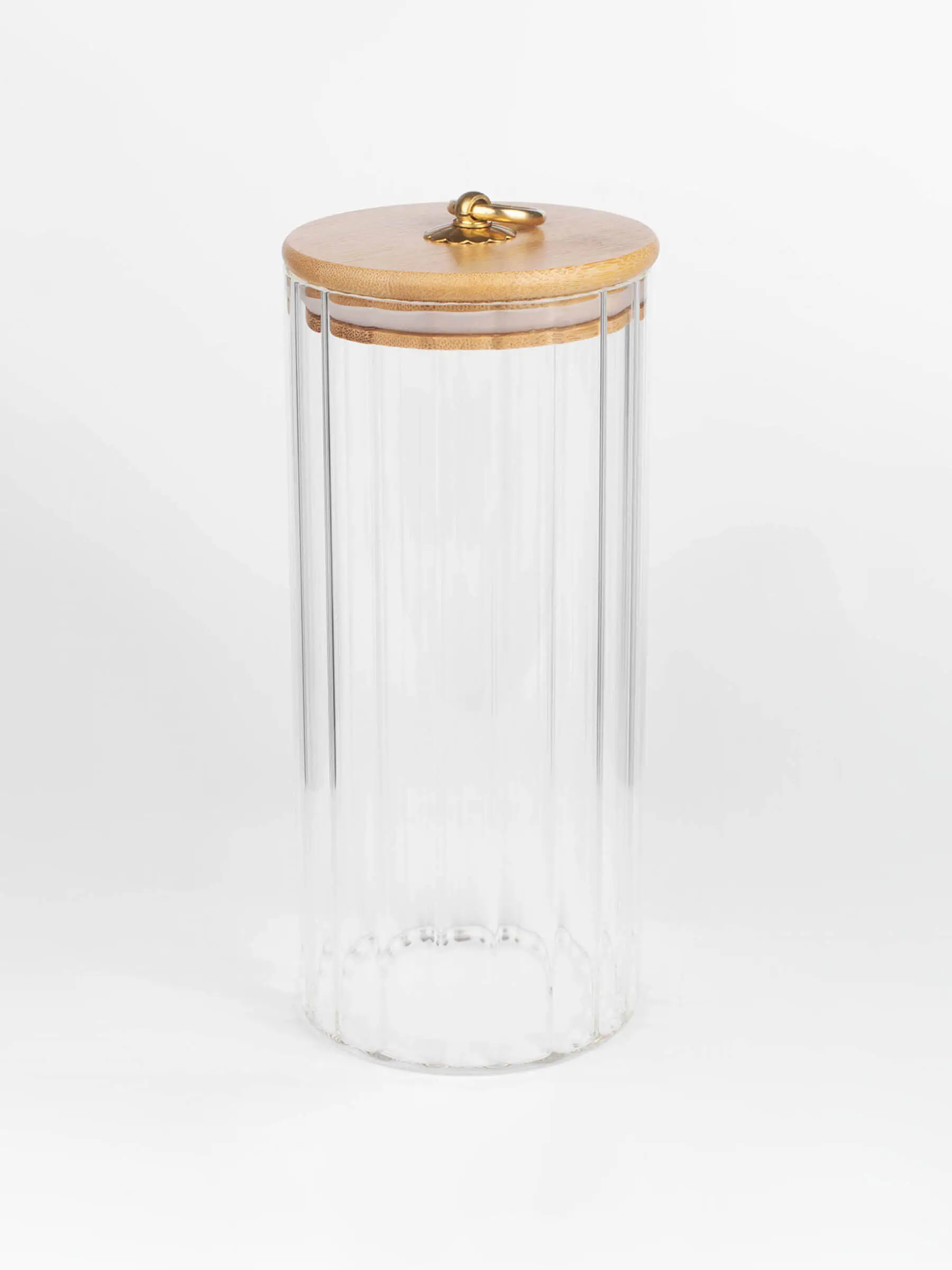 Банка для сыпучих продуктов, 1,1 л, стекло Б/бамбук, Camellia, image-0