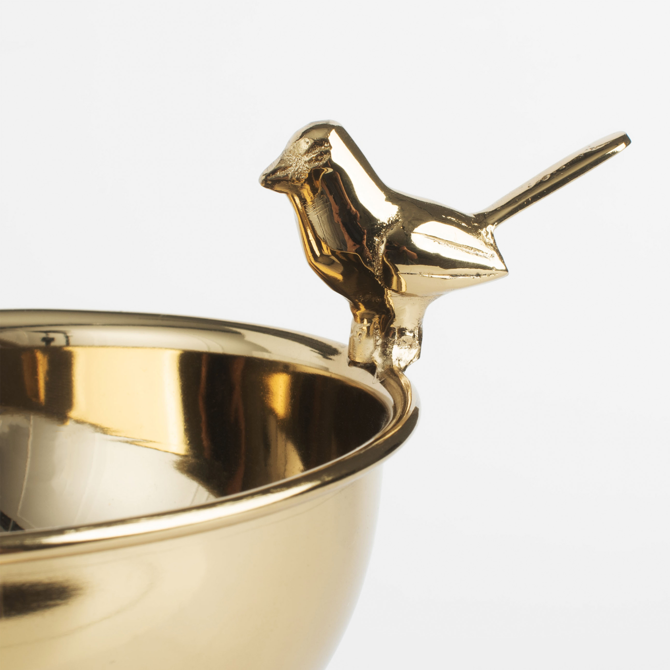Блюдо на ножке, 13х20 см, металл, золотистое, Птица, Fantastic gold изображение № 3