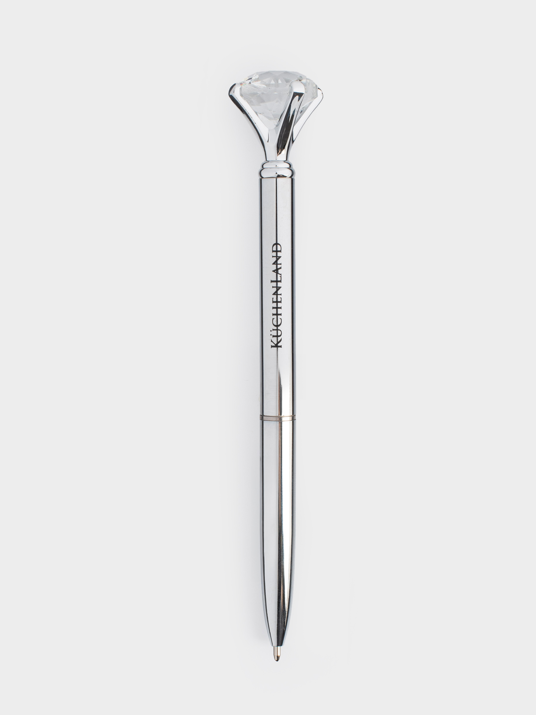 Ручка шариковая, 14 см, с фигуркой, сталь, серебристая, Кристалл, Draw figure, image-1
