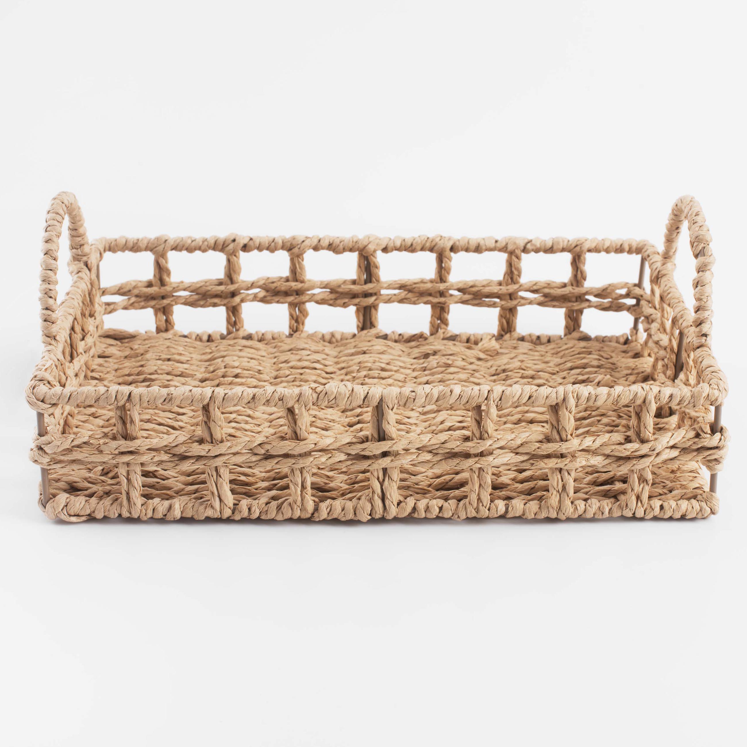 Поднос 29х20 см плетеный с ручками целлюлоза прямоугольный Braided 899₽