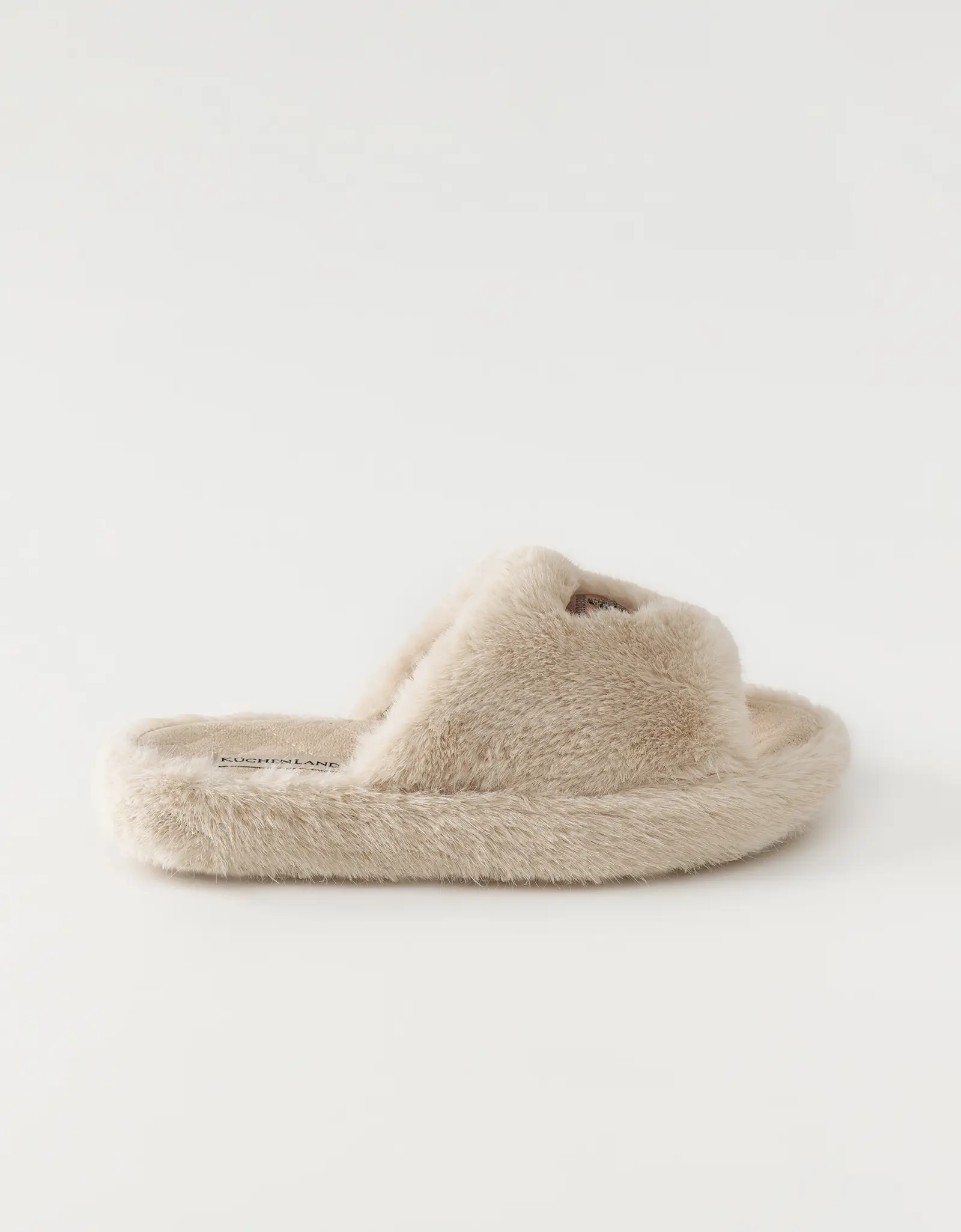 Тапочки женские, домашние, искусственный мех/замша, бежево-оранжевые, Пчела, Shaggy, image-0