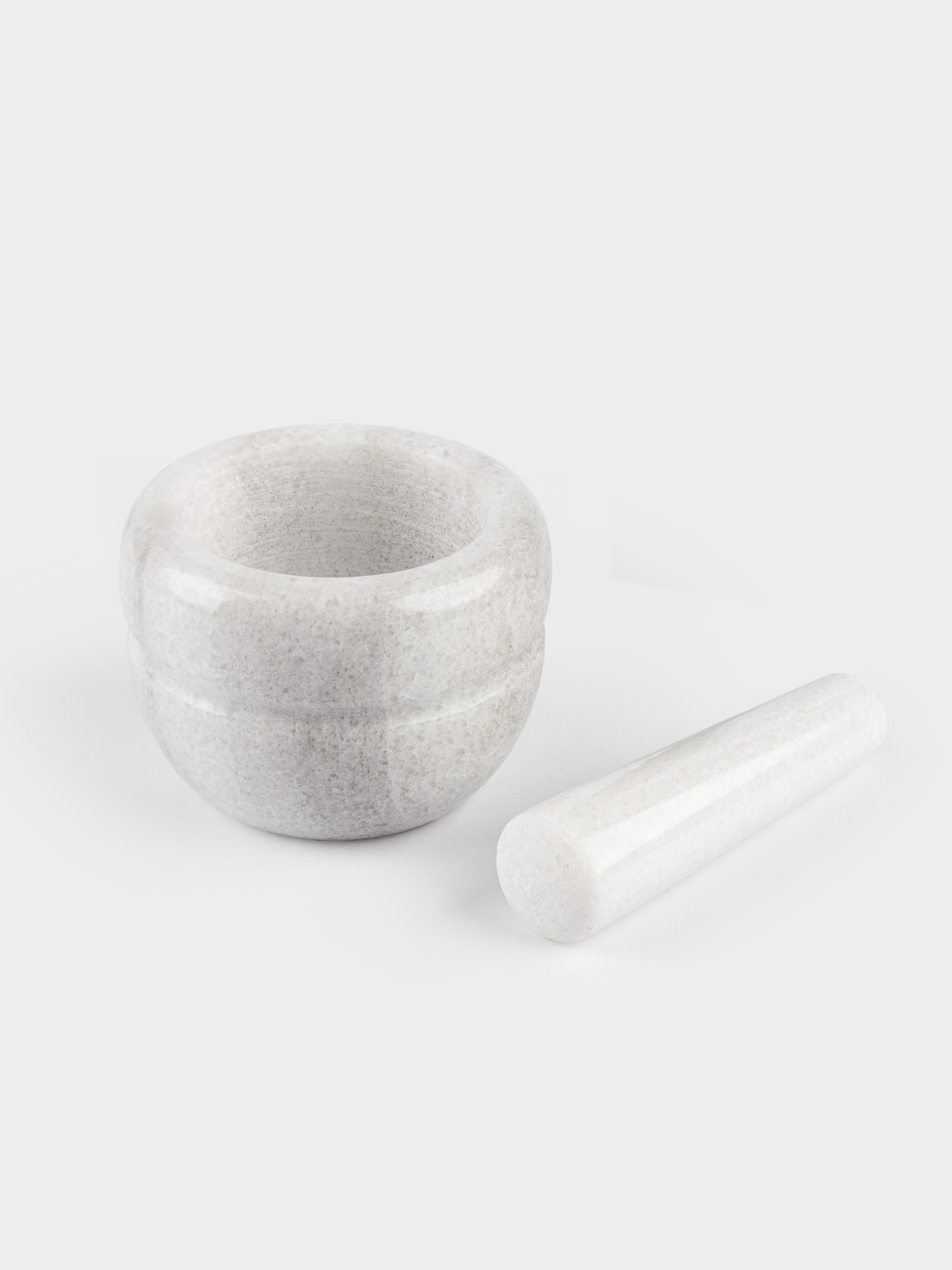 Ступка для специй, 10 см, с пестиком, мрамор, белая, Полоса, Marble, image-5