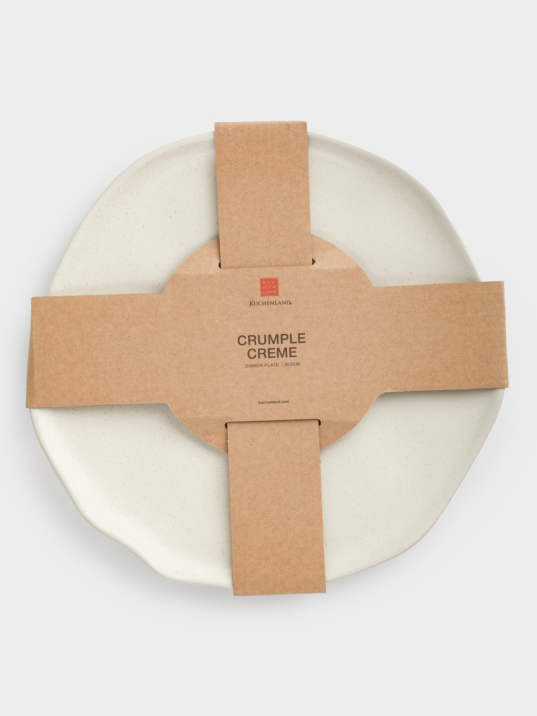 Тарелка обеденная, 27 см, керамика, молочная, Мятый эффект, Crumple creme, image-6