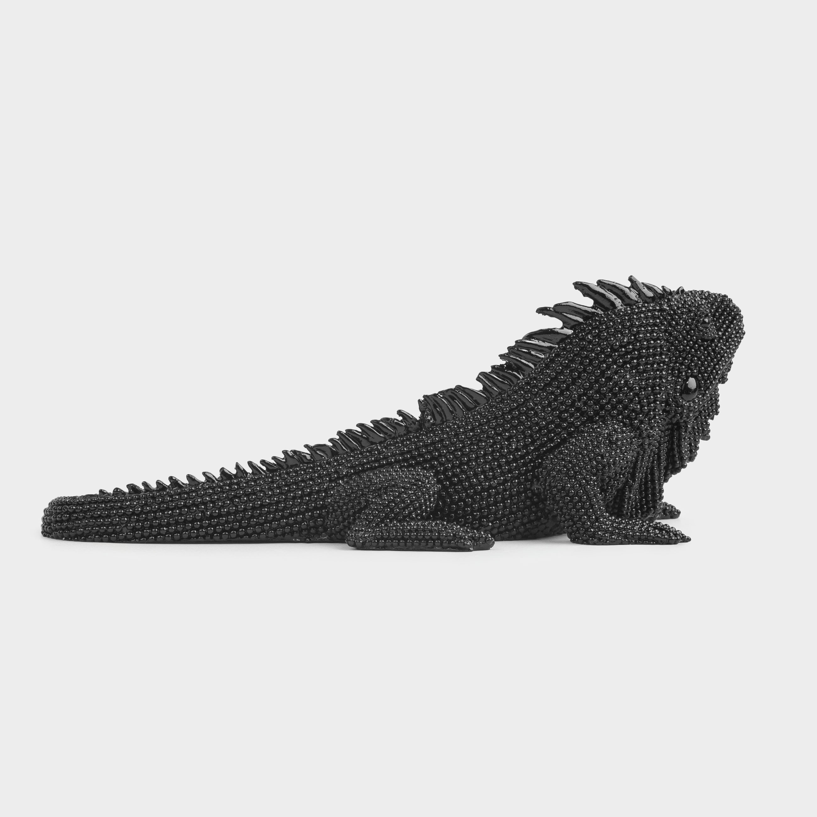 Статуэтка, 20х7 см, полирезин, черная, Игуана, Iguana, image-3