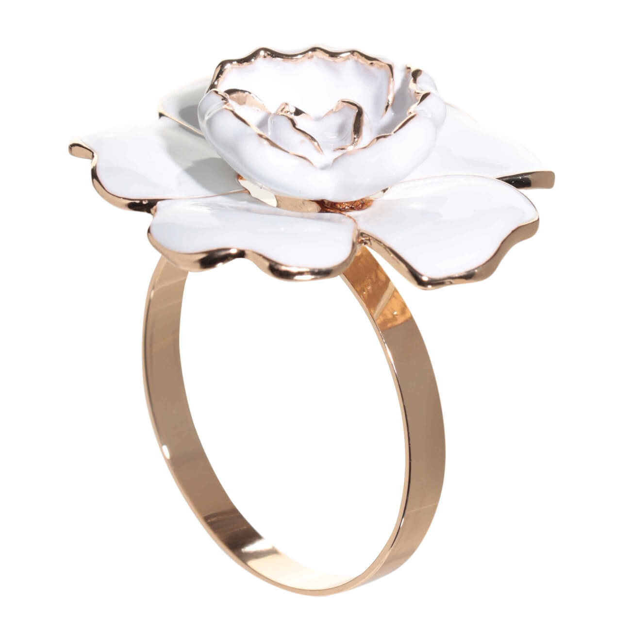 кольцо для салфеток 5 см металл золотистое листья print Кольцо для салфеток, 5 см, металл, бело-золотистое, Цветок магнолии, Magnolia