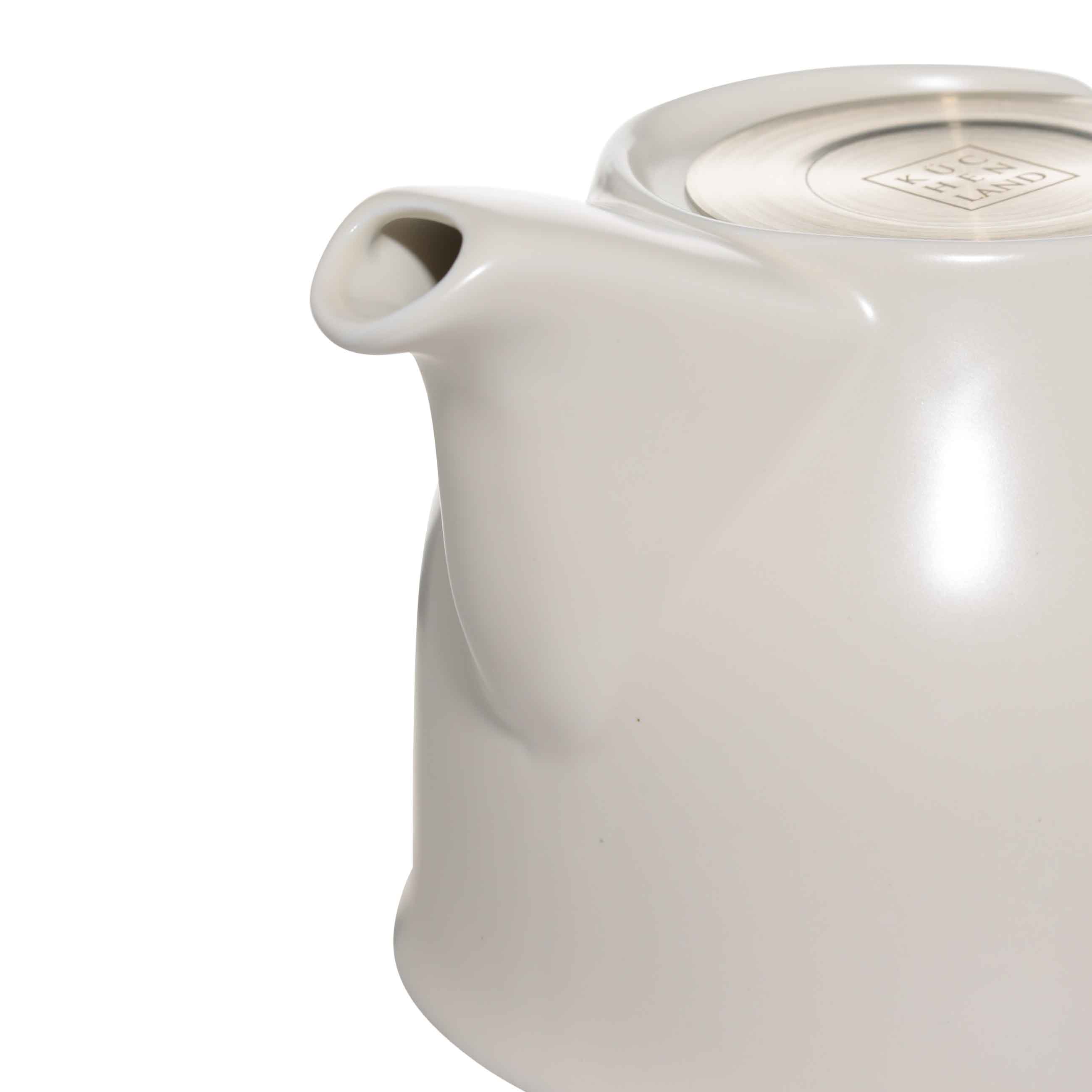 Чайник заварочный, 1 л, керамика/сталь, молочно-золотистый, Kettle ceramo изображение № 4