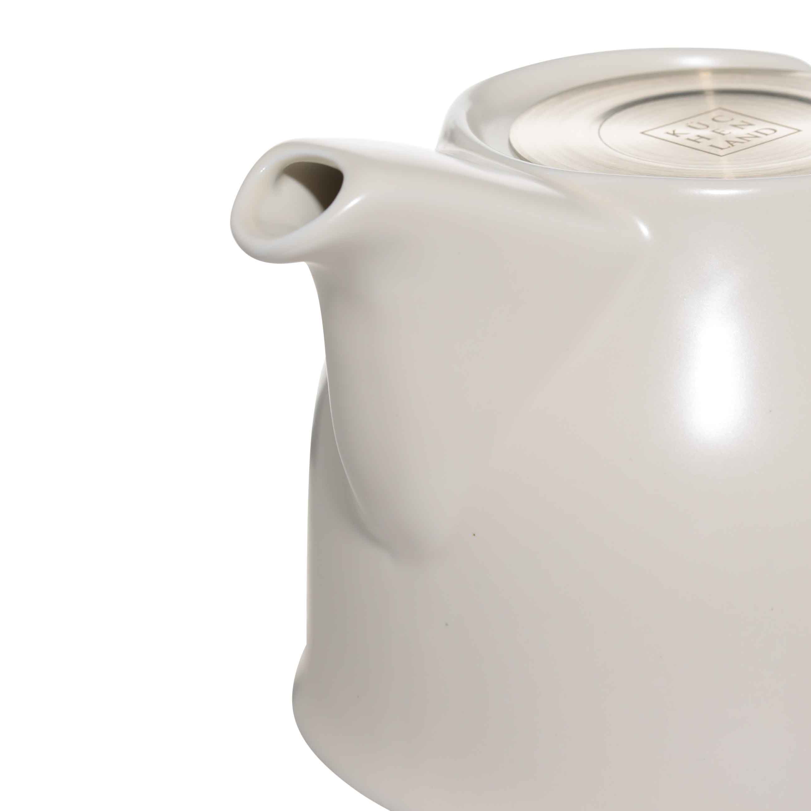 Чайник заварочный, 1 л, керамика/сталь, молочно-золотистый, Kettle ceramo, image-3