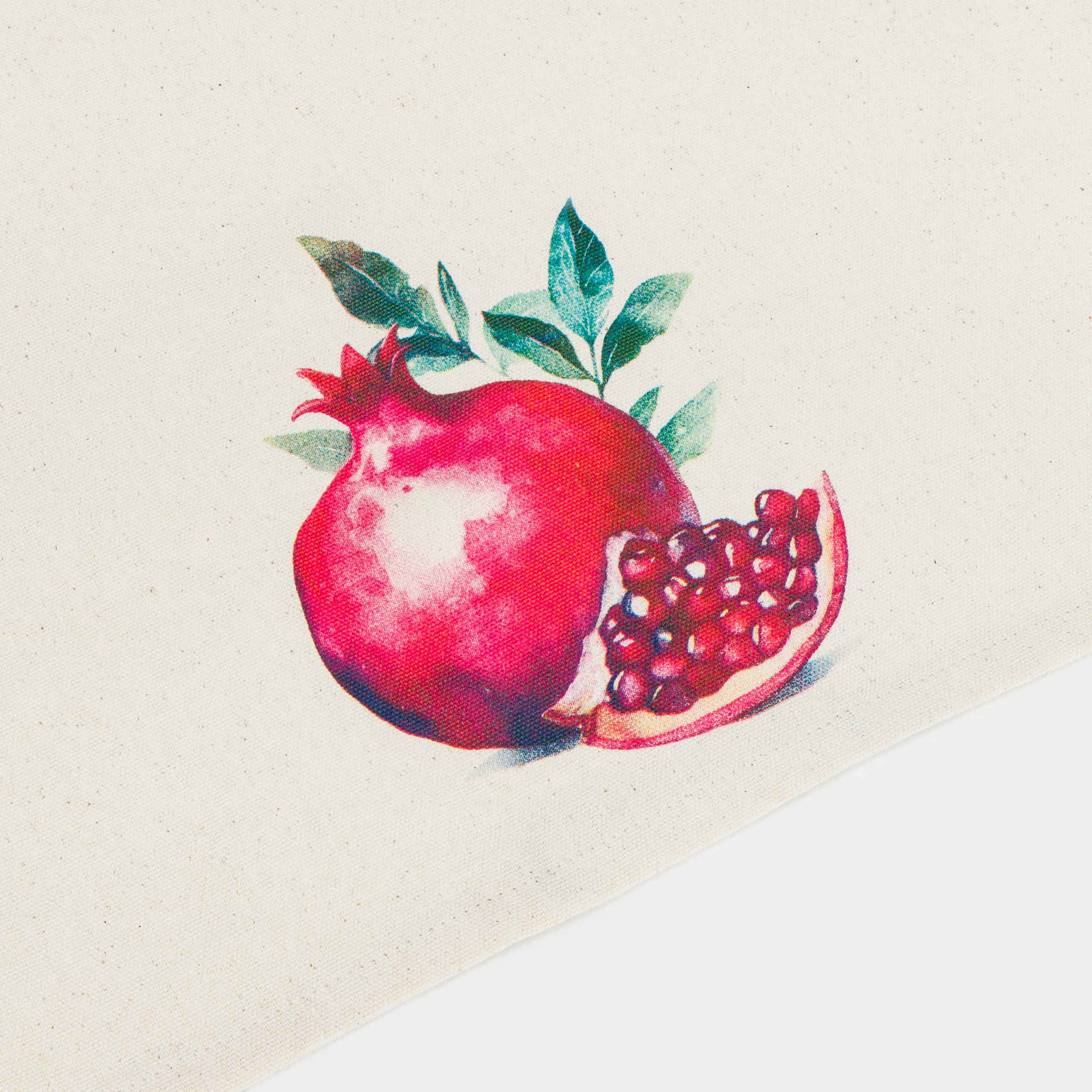 Полотенце кухонное, 40x60 см, 3 шт, хлопок, бежевое/зеленое, Гранаты, Pomegranate