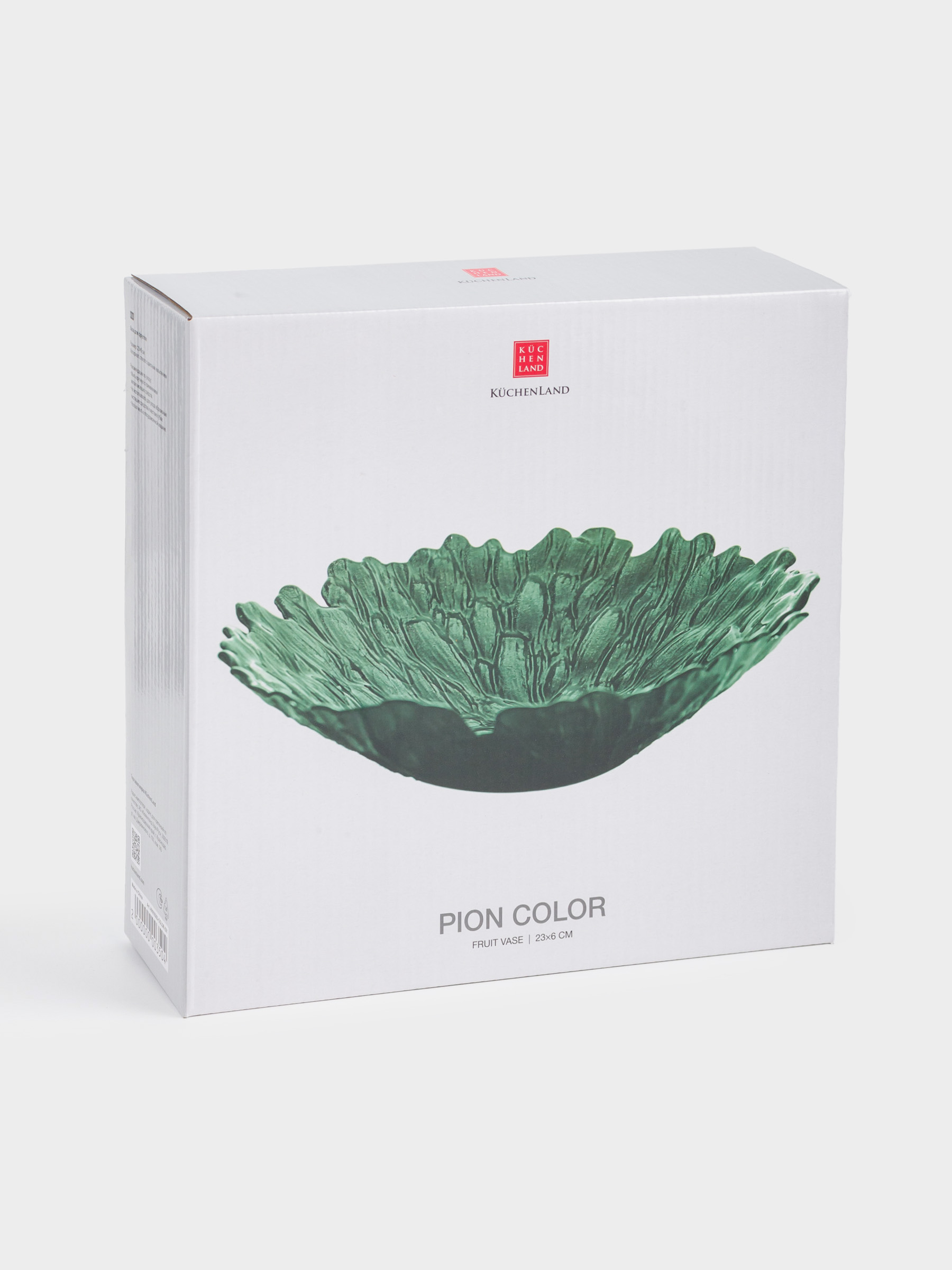Ваза для фруктов, 23х6 см, стекло Р, зеленая, Pion color, image-4