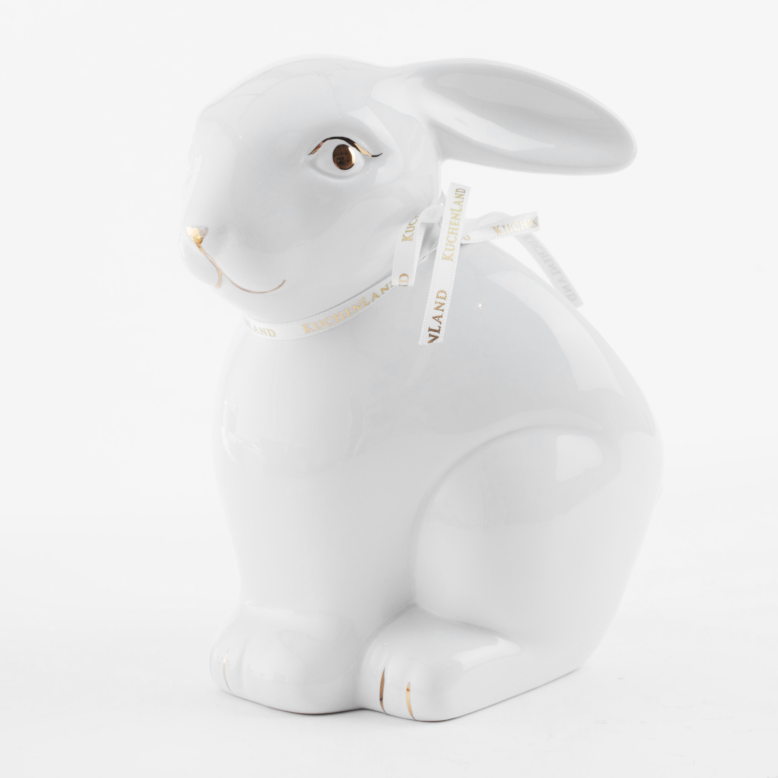 Конфетница, 17х17 см, керамика, белая, Кролик, Easter gold изображение № 5