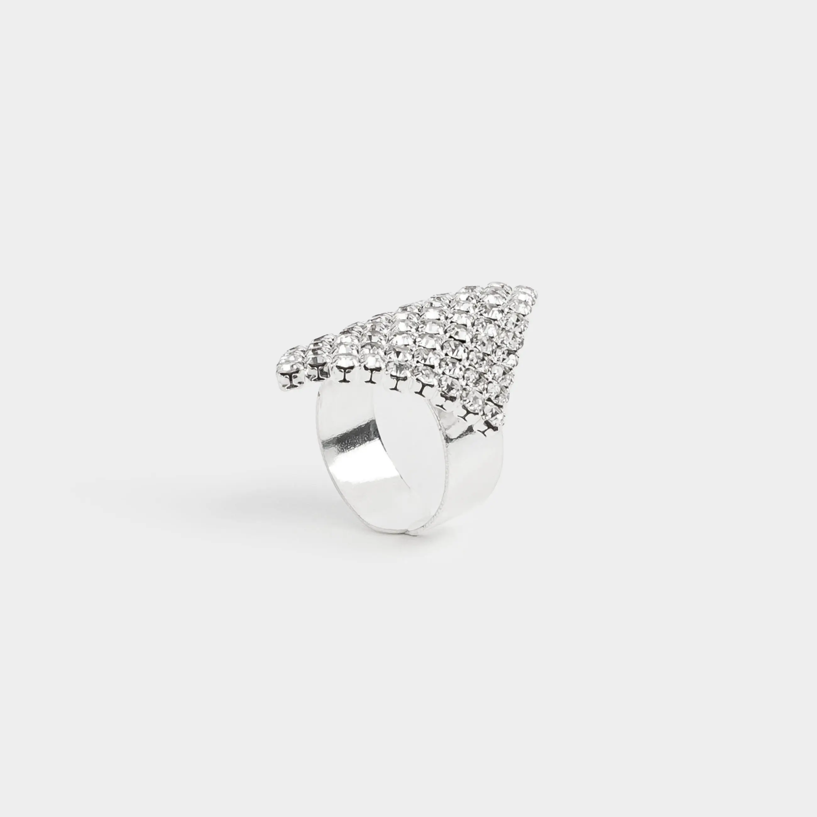 Кольцо, р. S-M, единый размер, металл, серебристое, Кристаллы, Jewelry crystal, image-0