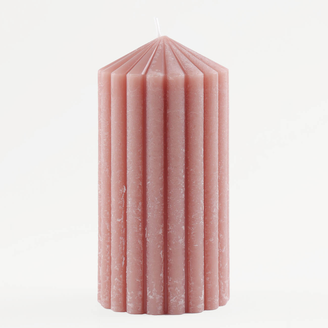 свеча фигурная бабл куб 6 см розовая Свеча, 14 см, цилиндрическая, розовая, Ribbed candle