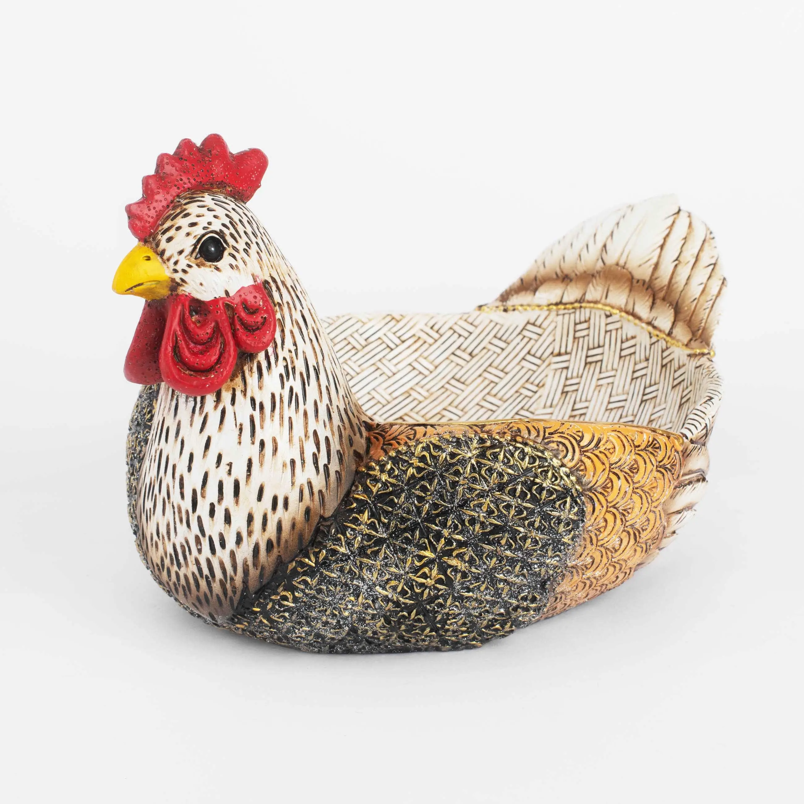 Конфетница, 25х17 см, полирезин, цветная, Курица, Natural Easter, image-0