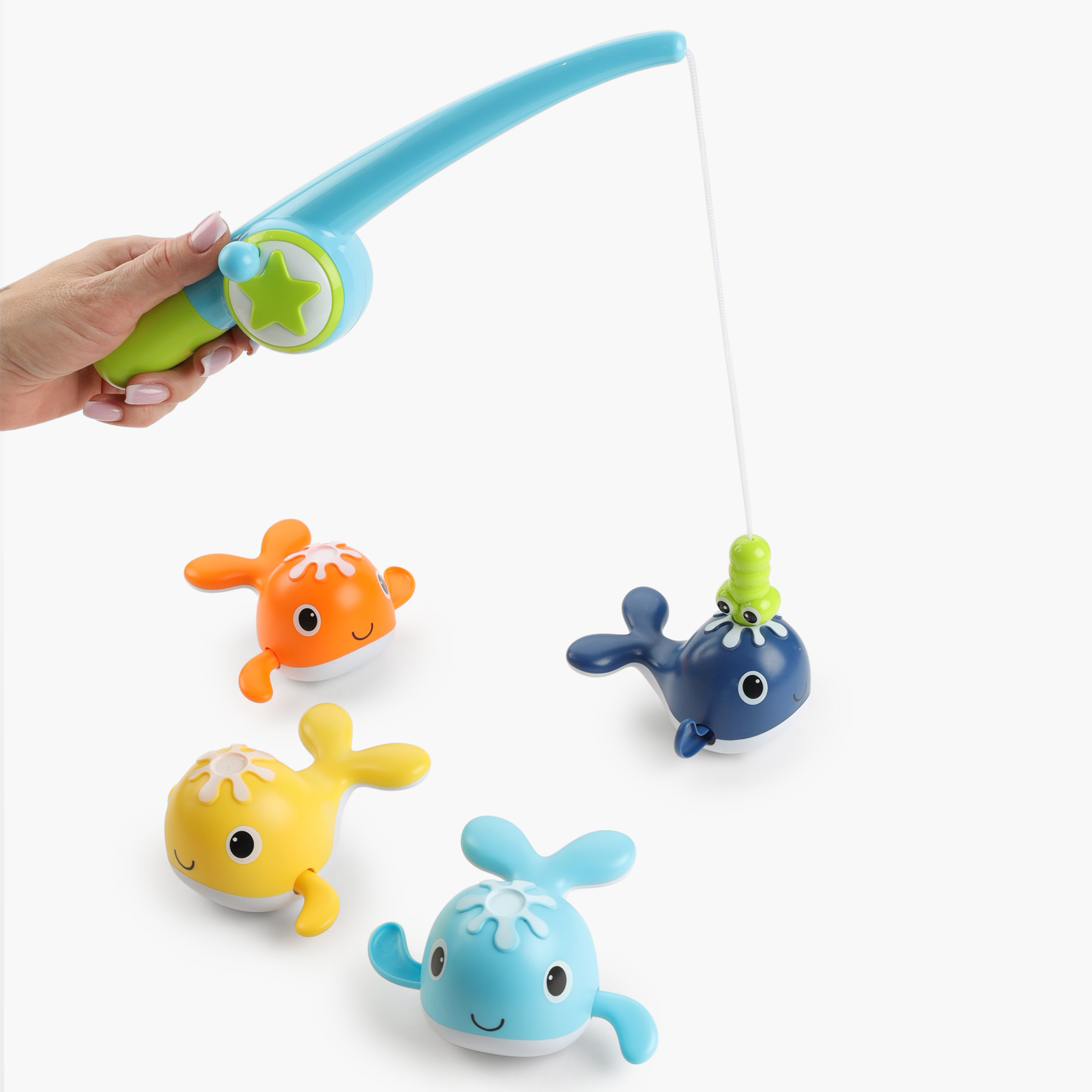 Набор игрушек для купания, 6 пр, сачок/удочка/игрушки, пластик, Лягушка и рыбки, Game изображение № 7