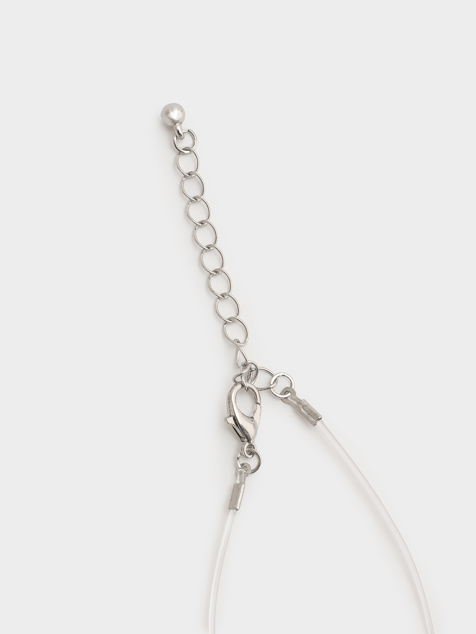 Цепочка, 40 см, с подвеской, металл/стразы, серебристая, Сердце, Jewelry heart, image-2
