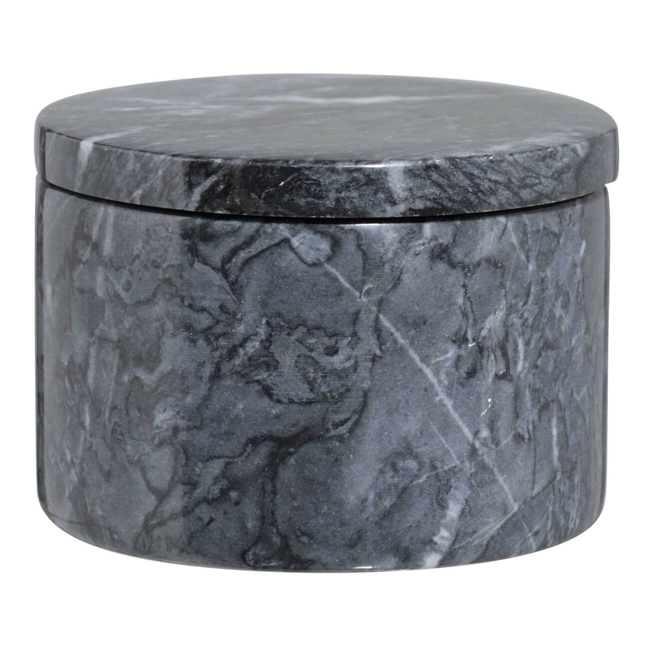 

Емкость для хранения, 10 см, мрамор, круглая, черная, Marble
