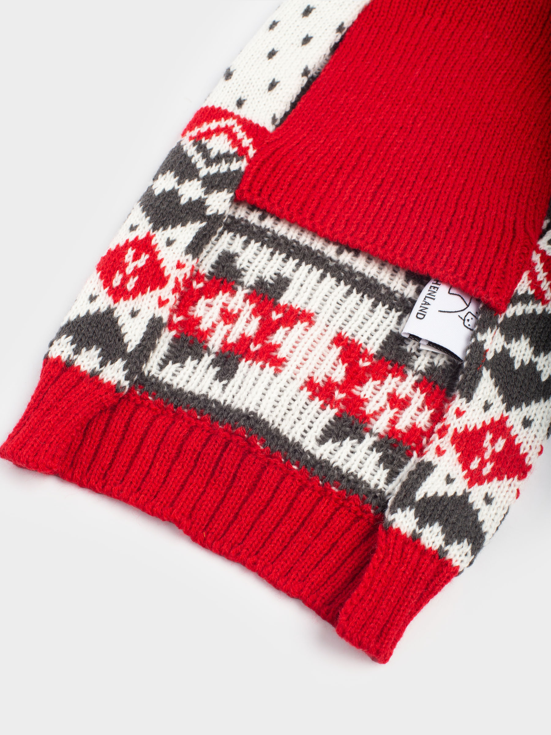 Свитер для животных, 25 см, р. XS, с капюшоном, акрил, бело-красный, Зимний узор, Fashion pet, image-3