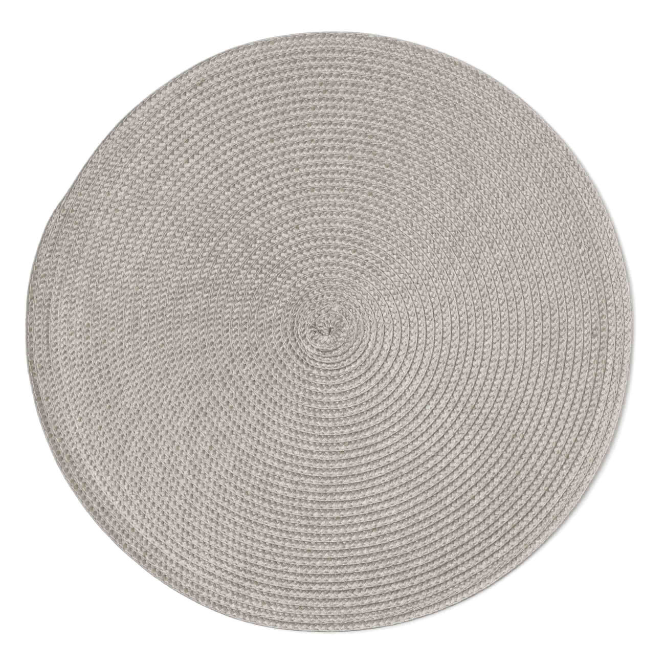 Салфетка под приборы, 38 см, полипропилен/полиэстер, круглая, бежево-серая, Circle изображение № 1