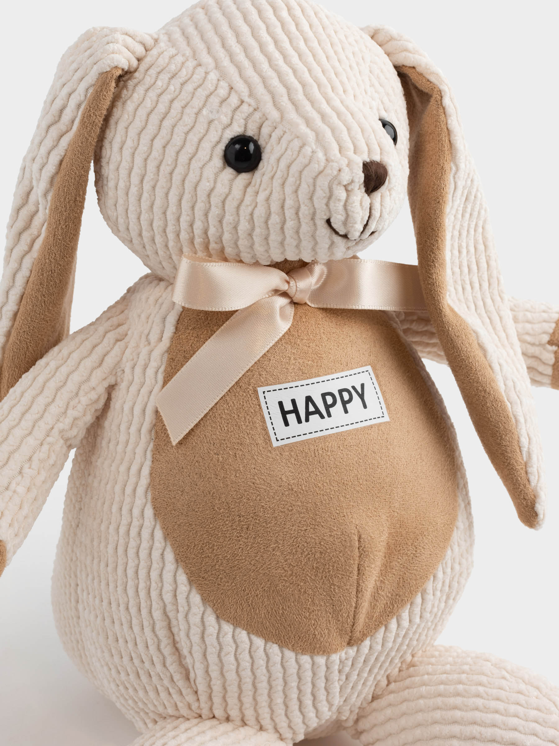 Игрушка, 21 см, мягкая, полиэстер, бежевая, Зайка с бантиком, Rabbit, image-5