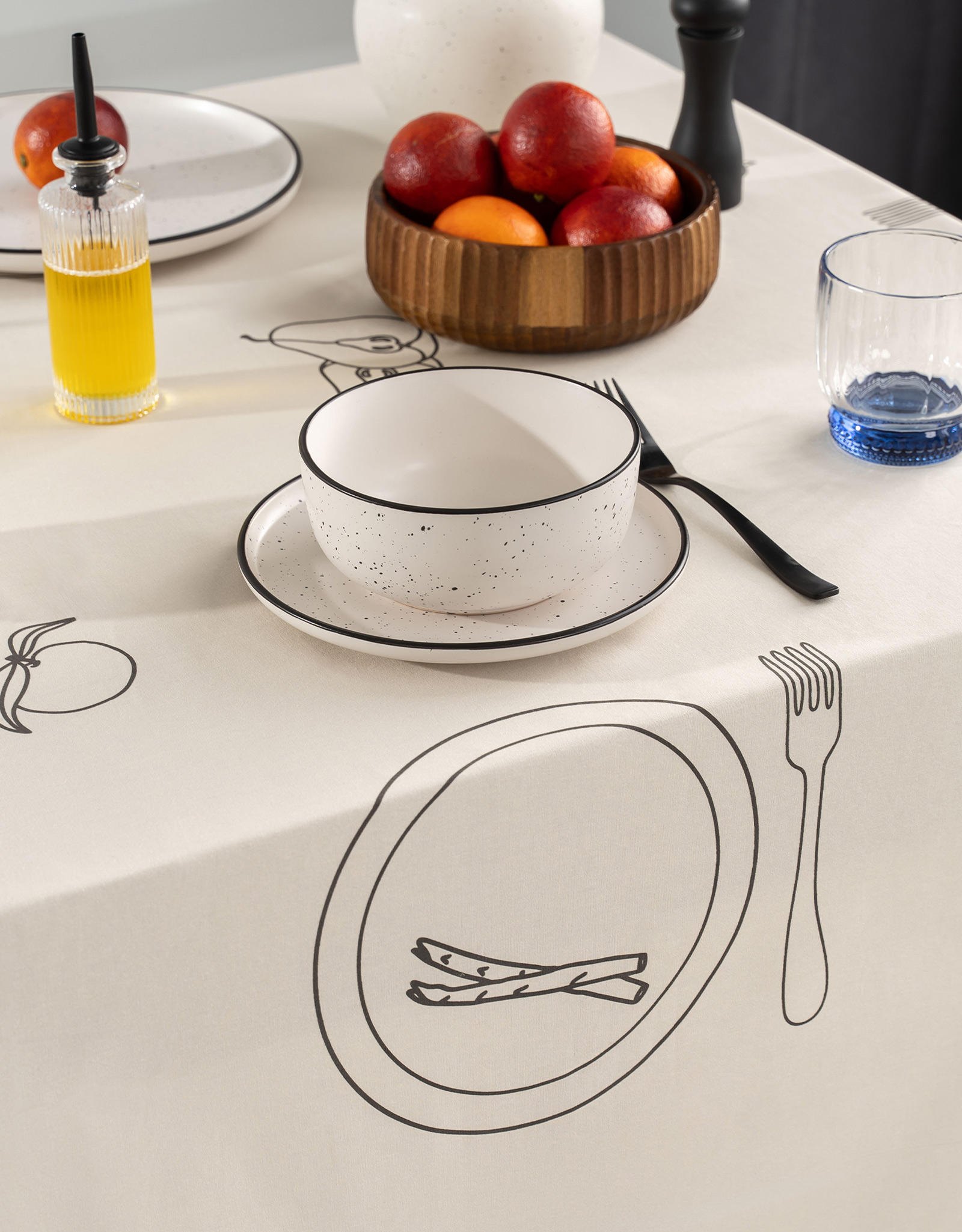 Скатерть, 170х250 см, хлопок, бежевая, Сервировка стола, Kitchen art