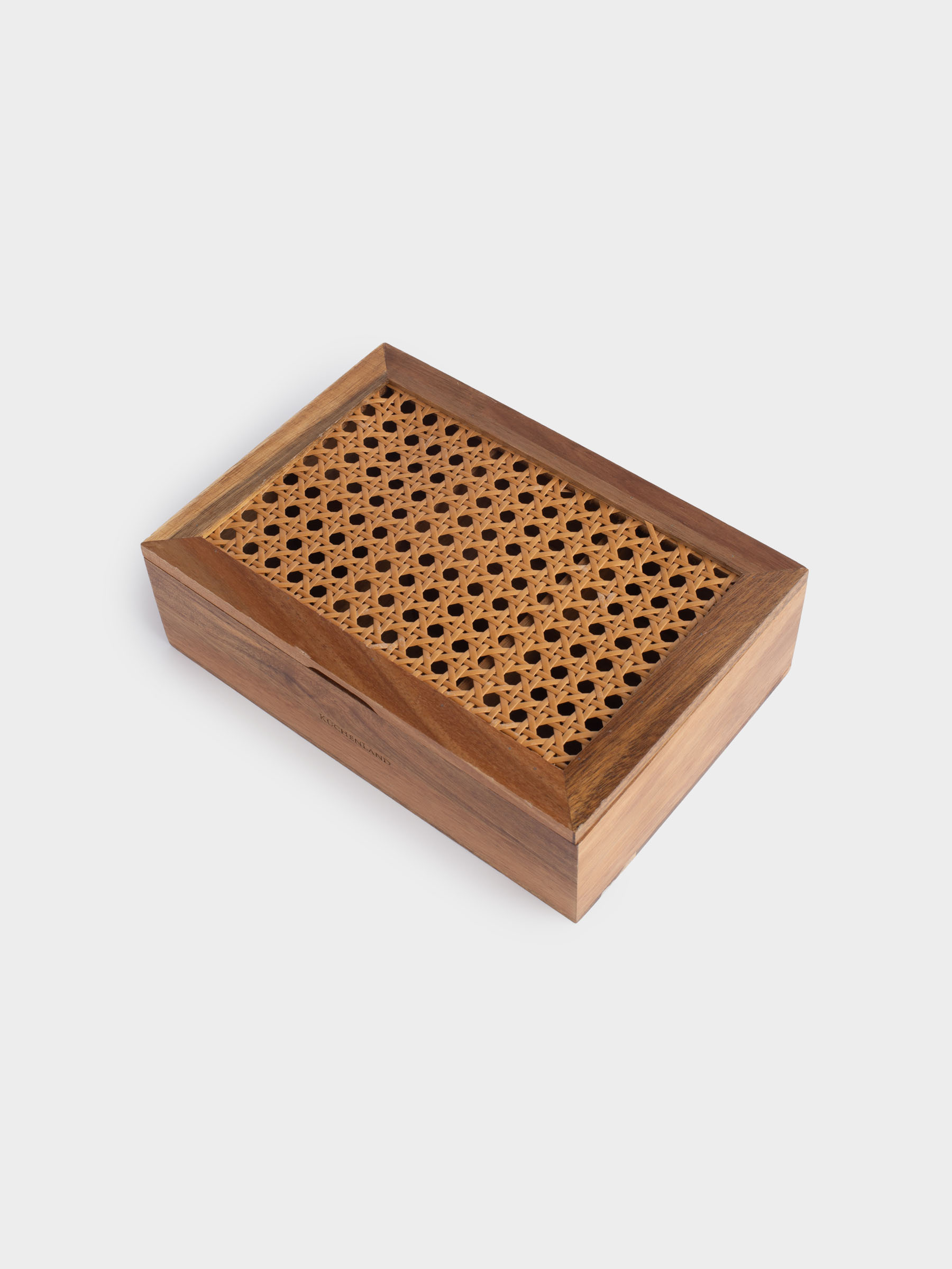 Коробка для чая, 24х16 см, 6 отд, дерево/ротанг, прямоугольная, Lattice, image-2