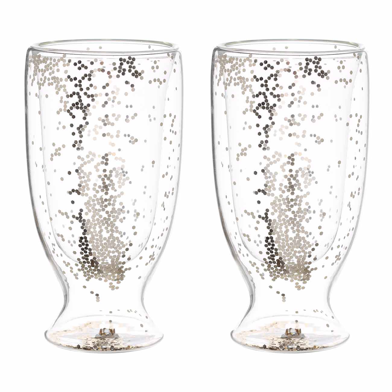 

Стакан, 250 мл, 2 шт, стекло Б, с блестками шампань, Air Sparkly