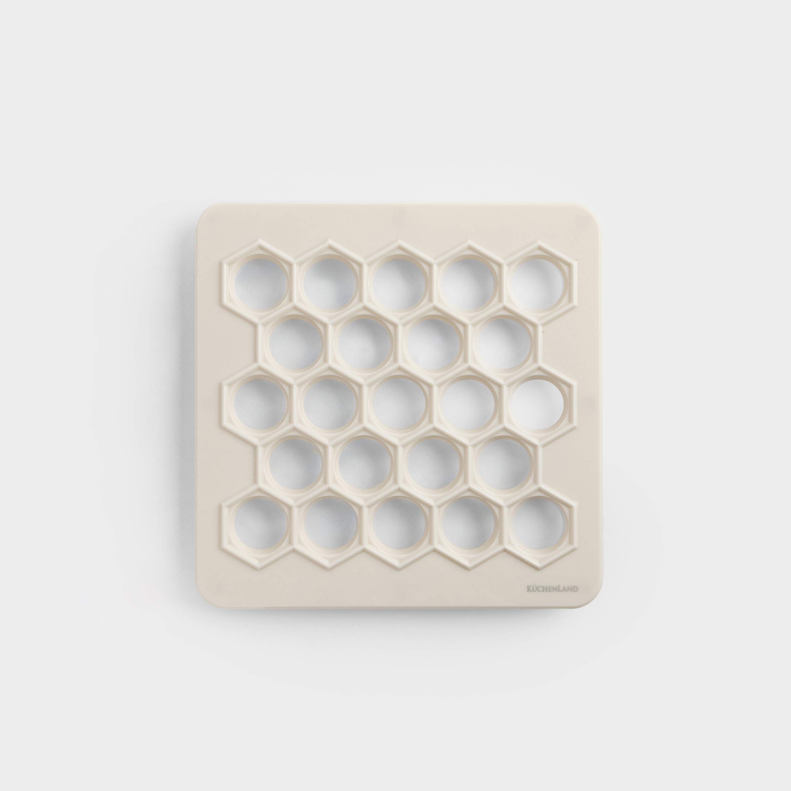 Форма для лепки пельменей 24х24 см 23 ячейки квадратная пластик молочная Bakery 499₽