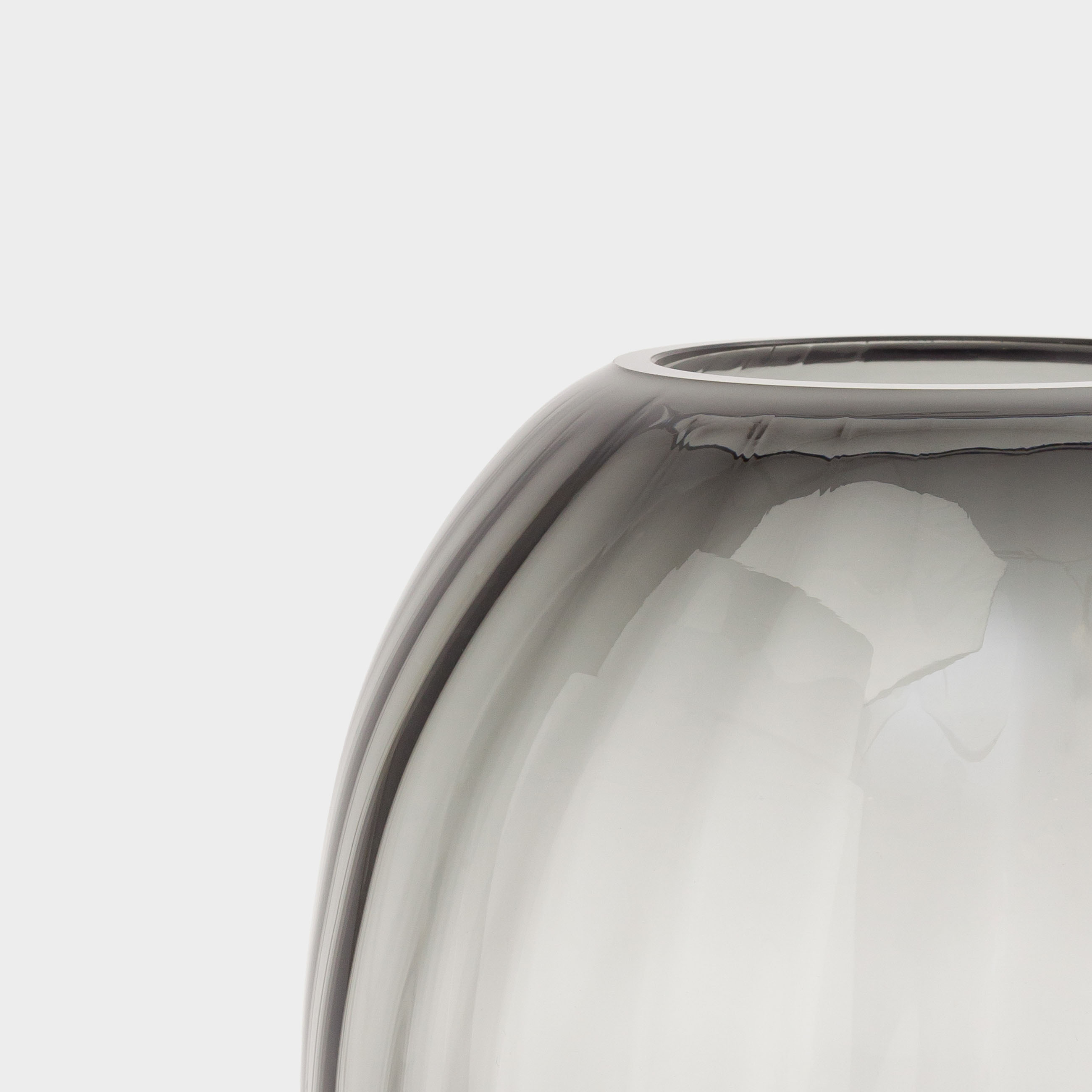 Ваза для цветов, 24 см, стекло, серый градиент, Ledge gradient, image-3