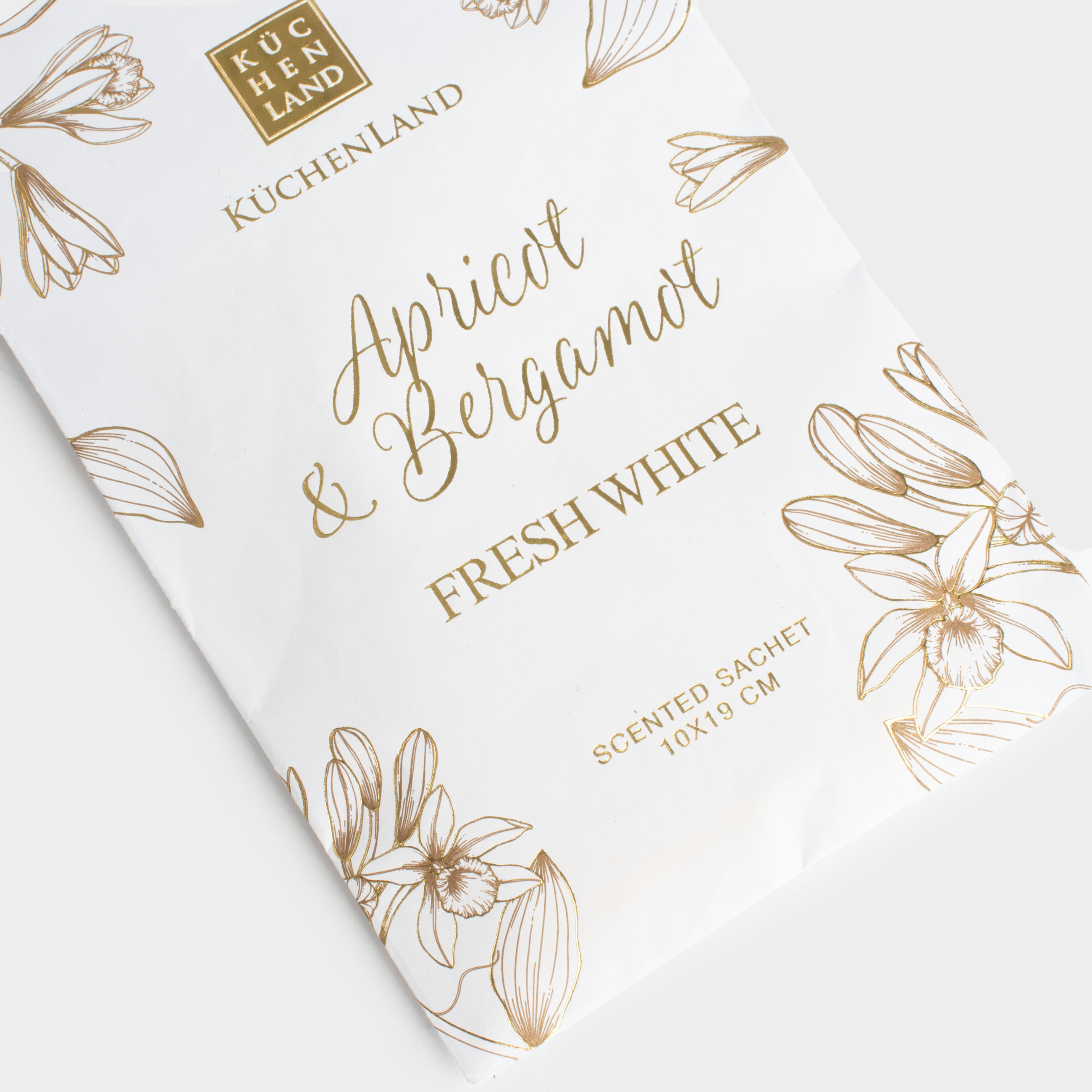 Саше ароматическое, 10х19 см, подвесное, Apricot & Bergamot, Fresh white, image-2
