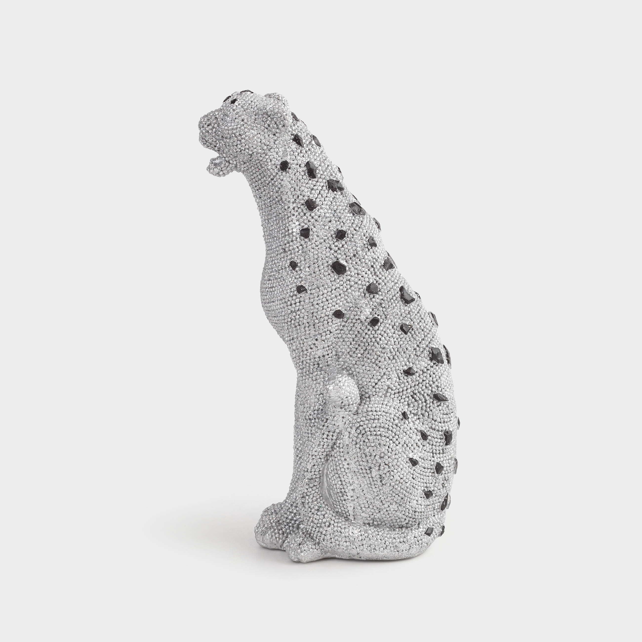 Статуэтка, 27 см, полирезин/стразы, серебристая, Леопард, Leopard, image-2