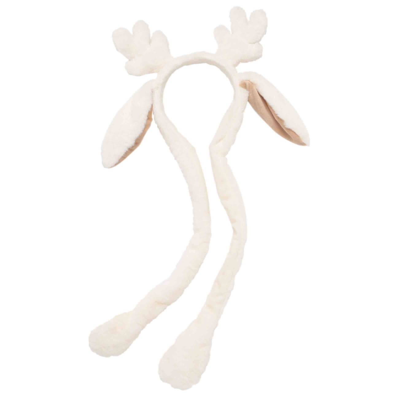 Ободок декоративный, 13х20 см, с поднимающимися ушками, полиэстер, экрю, Deer toy
