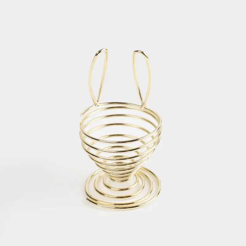 Подставка для яйца, 9 см, сталь, золотистая, Ушки кролика, Twist gold ,image-0