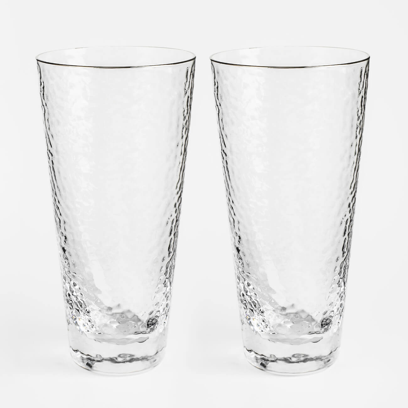 Стакан, 450 мл, 2 шт, стекло, с серебристым кантом, Ripply silver бокал для вина 400 мл 2 шт стекло перламутр ripply polar