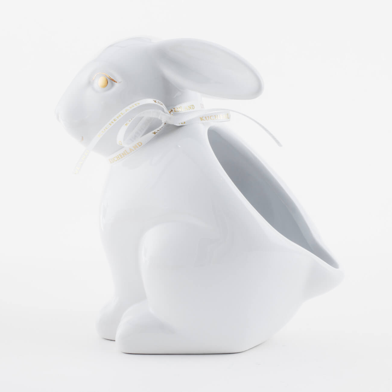 конфетница 18x13 см керамика перламутр кролик с корзиной в ах easter Конфетница, 17х17 см, керамика, белая, Кролик, Easter gold