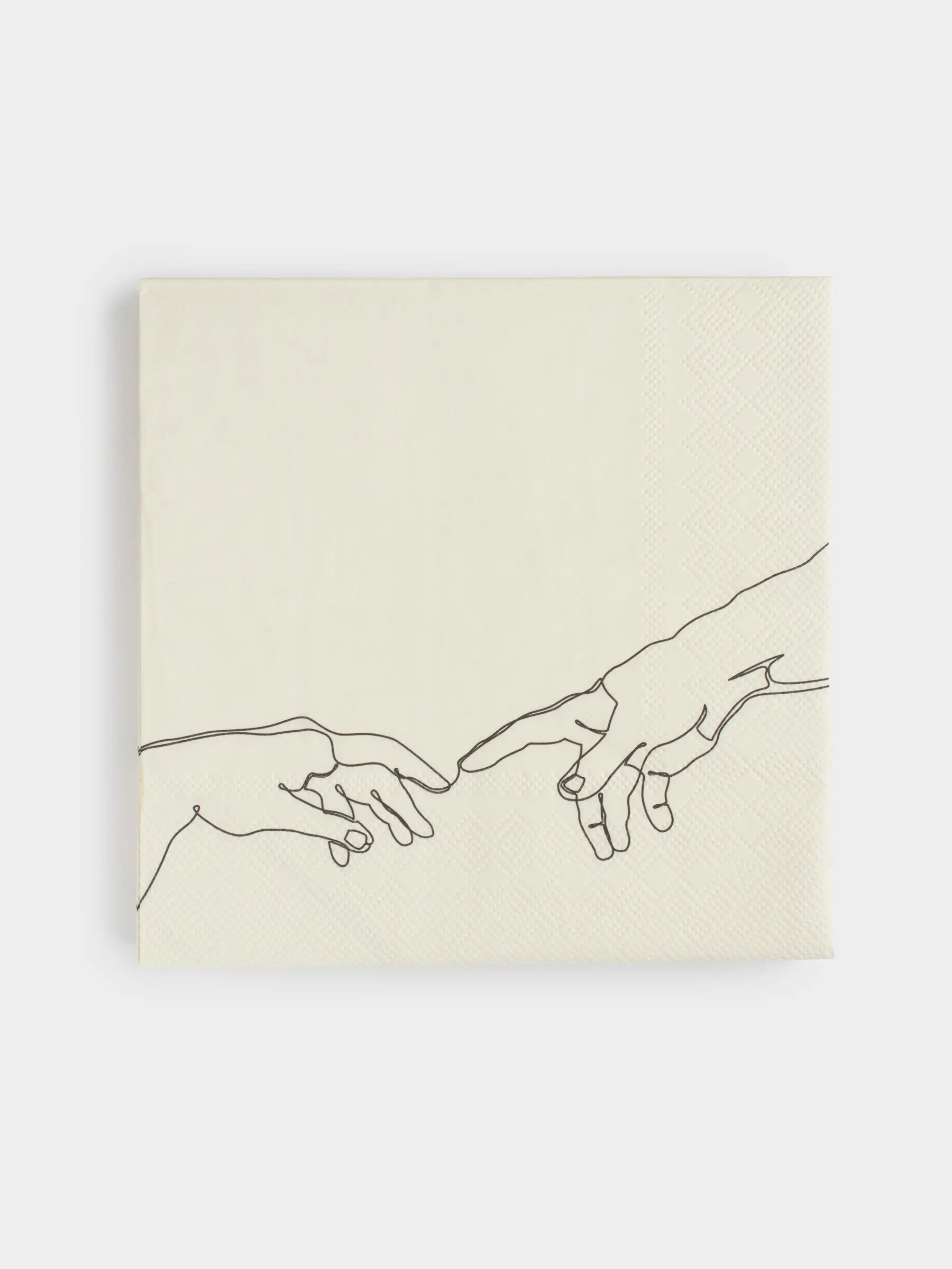 Салфетки бумажные, 33х33 см, 20 шт, квадратные, молочные, Руки, Hand