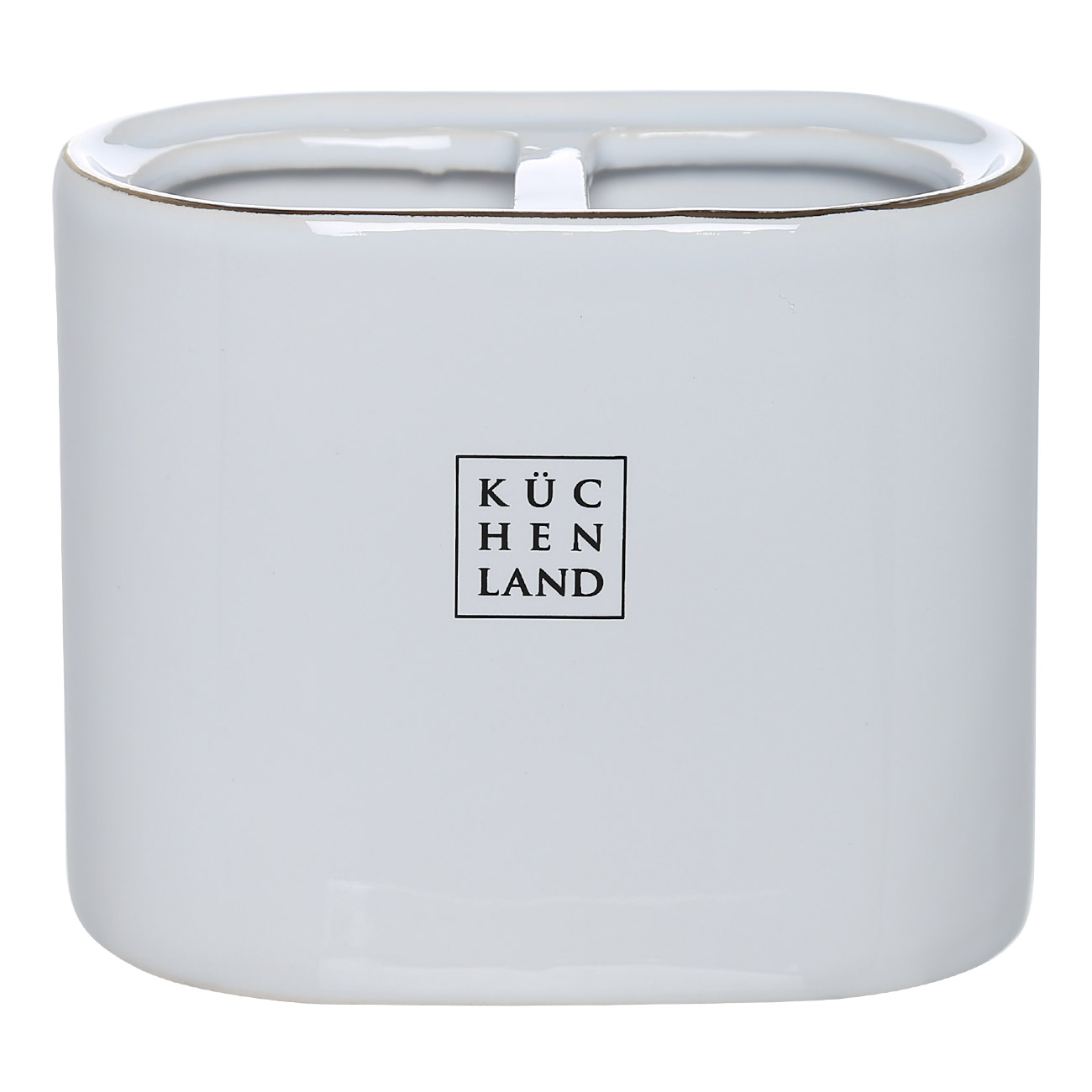 Стакан для зубных щеток 12 см керамика бело-золотистый Freya 990₽