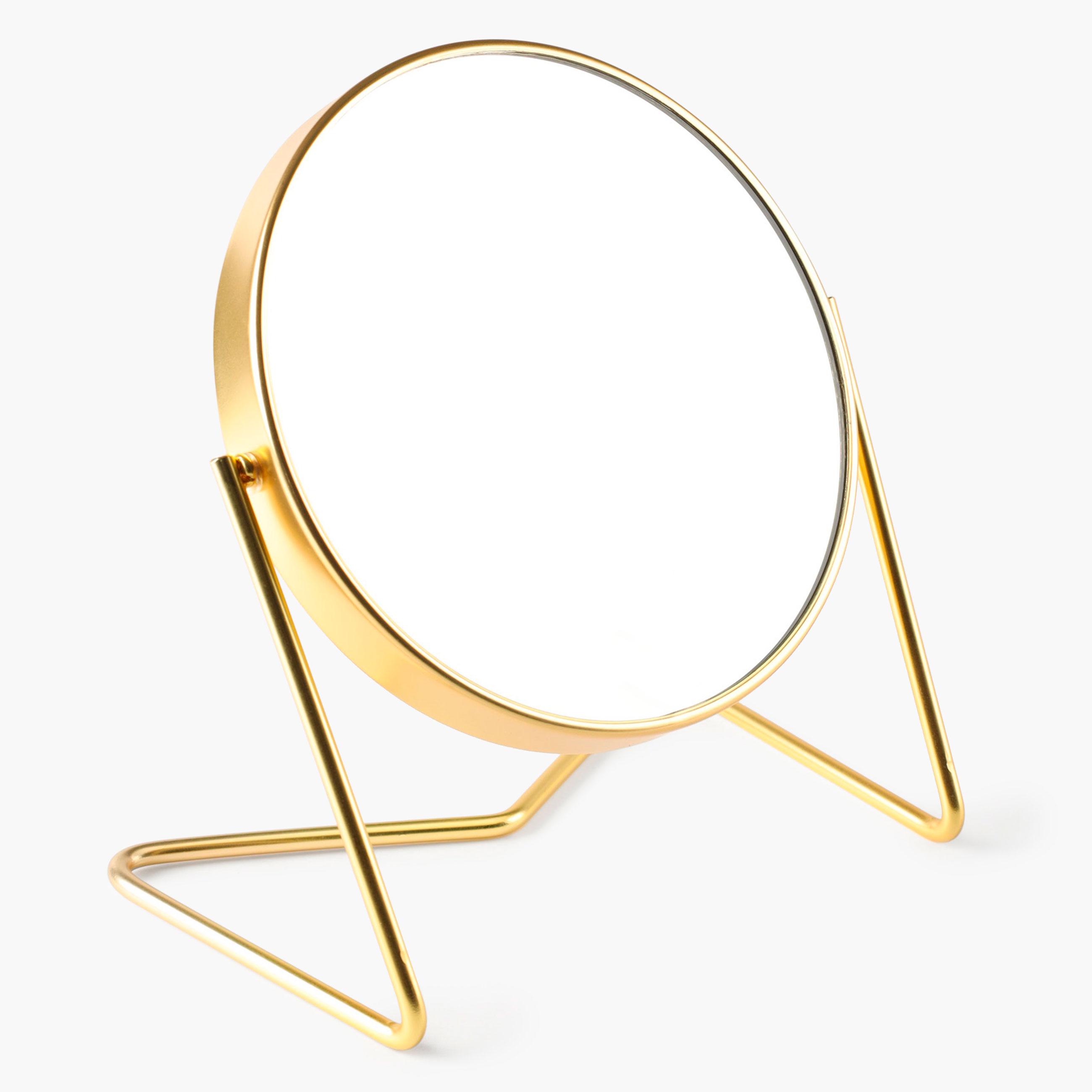 Зеркало настольное, 18 см, двустороннее, металл, круглое, золотистое, Trend изображение № 4
