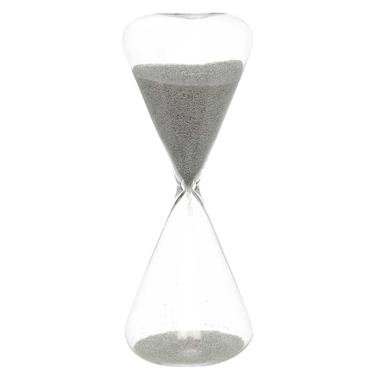 Часы песочные, 16 см, 2 минуты, с блестками внутри, стекло/блестки, серебристые, Sand time изображение № 1