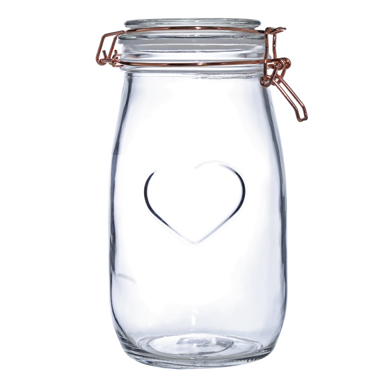 Набор банок для продуктов, 4 шт, клипса, стекло, Сердце, Clip-top изображение № 5