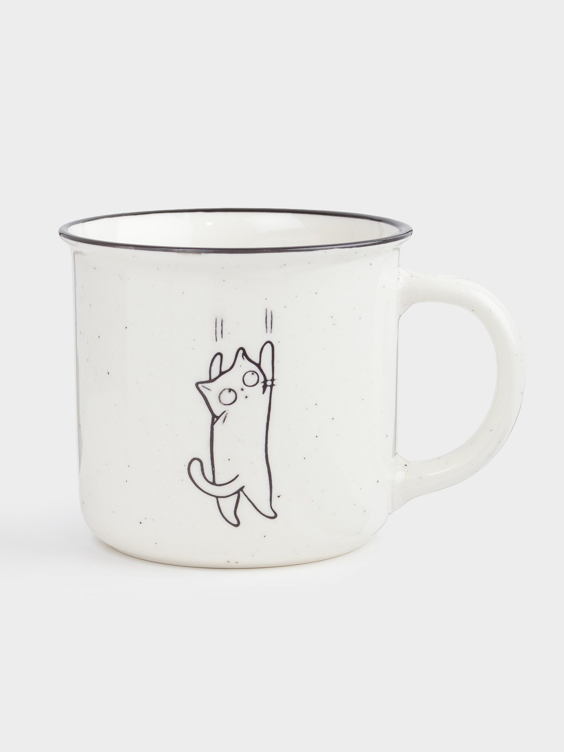 Кружка, 370 мл, фарфор N, молочная, в крапинку, Котенок, Cat, image-0