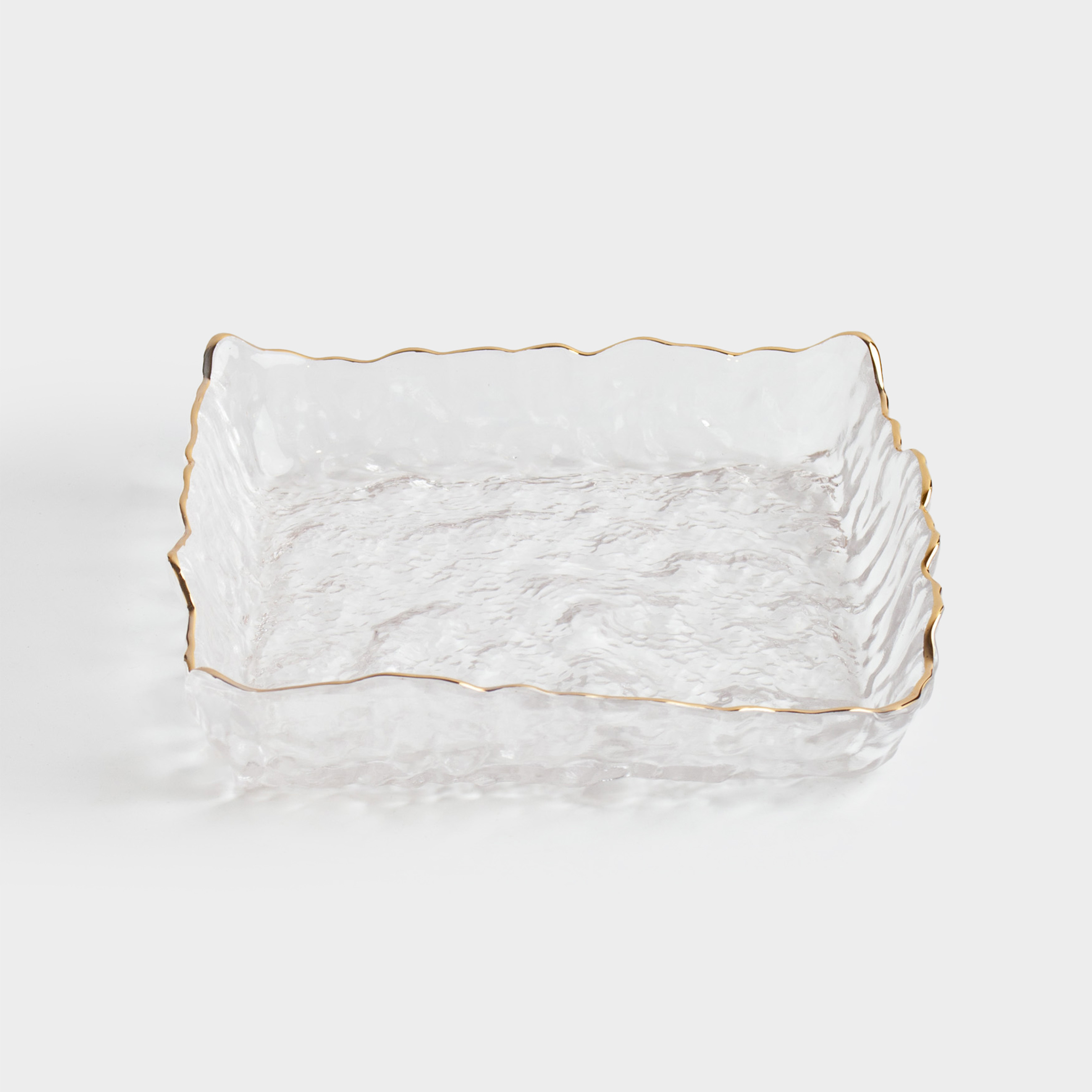 Блюдо 15х15 см стекло квадратное с золотистым кантом Nautilus gold 1490₽