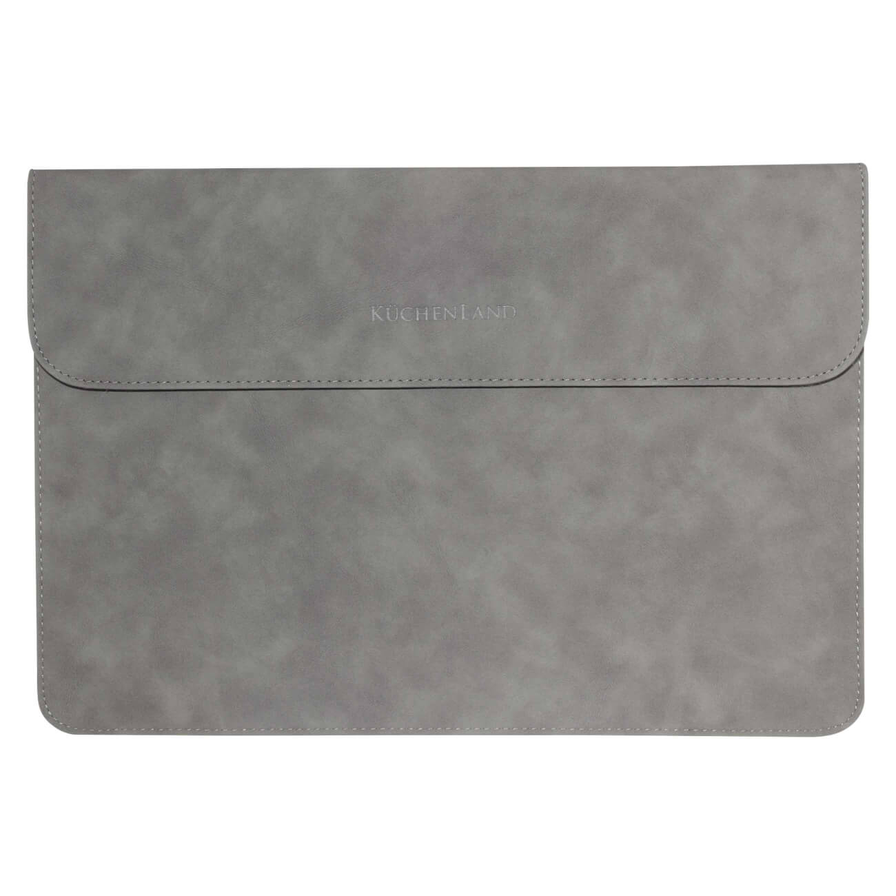 Чехол-конверт для ноутбука, 38х28 см, полиуретан, серый, Krast