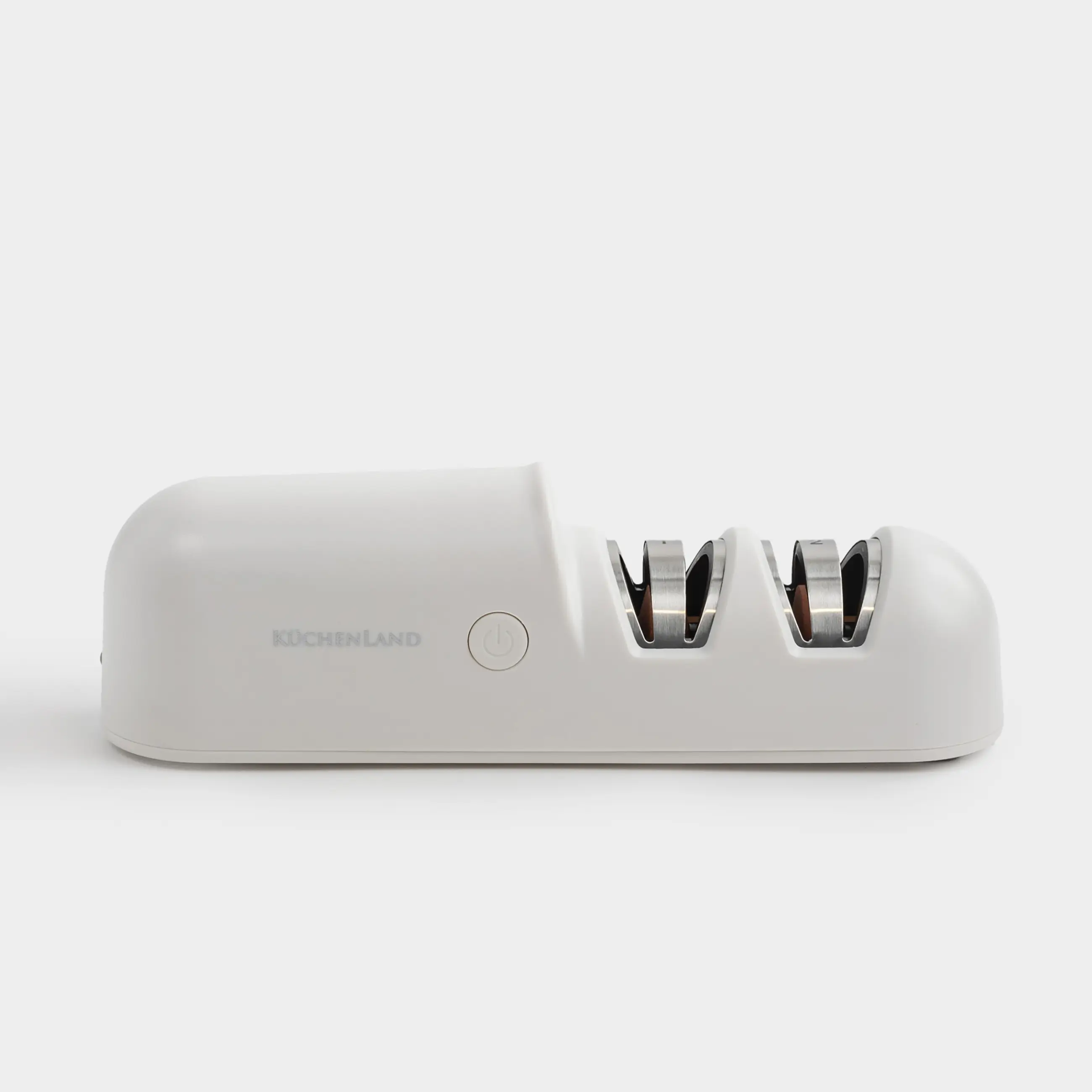 Точило для ножей, 19 см, два этапа заточки, электрическое, беспроводное, пластик/керамика, белое, Light kitchen