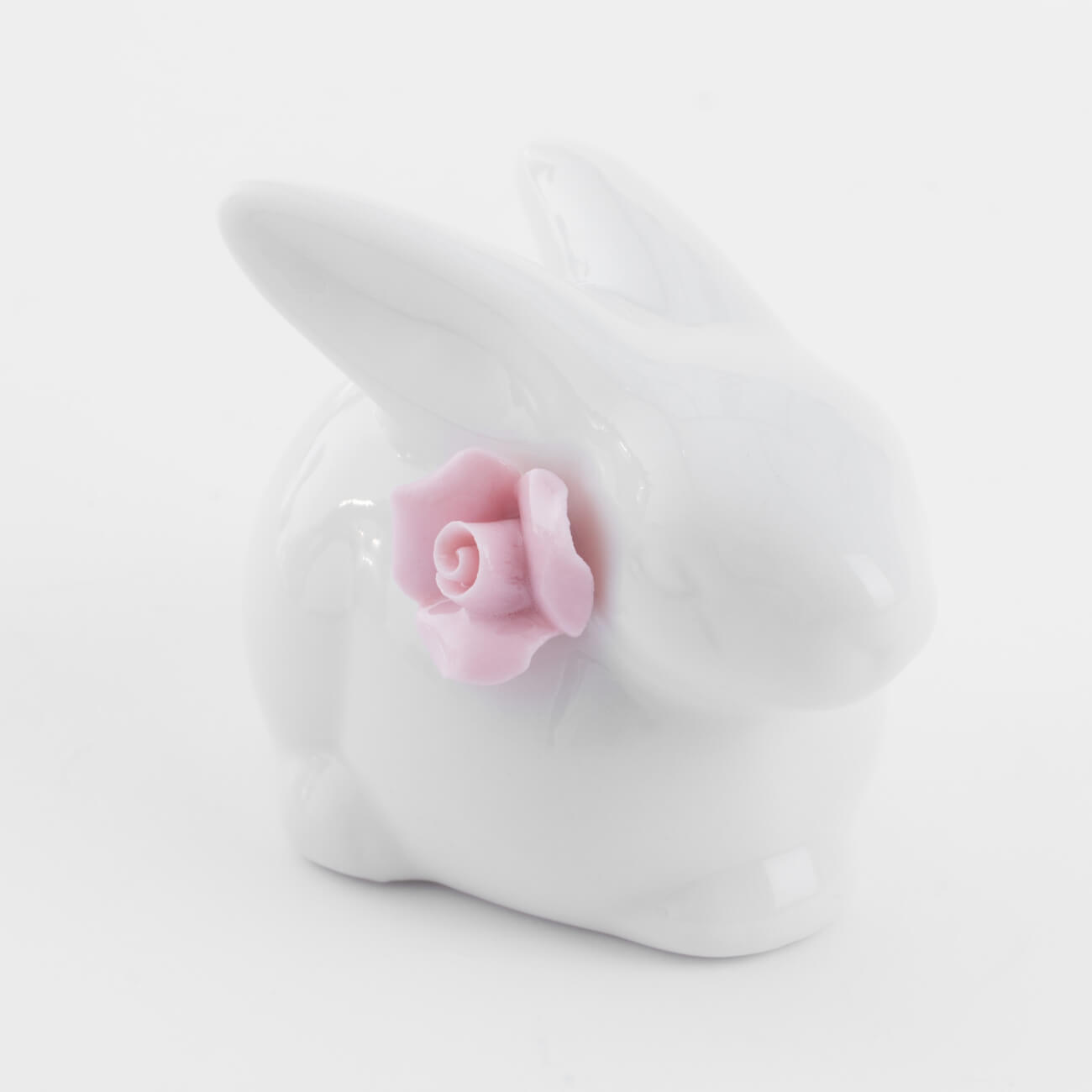 конфетница 12х12 см с ручкой фарфор n белая кролик в ах pure easter Статуэтка, 5 см, фарфор P, белая, Кролик с цветком, Pure Easter