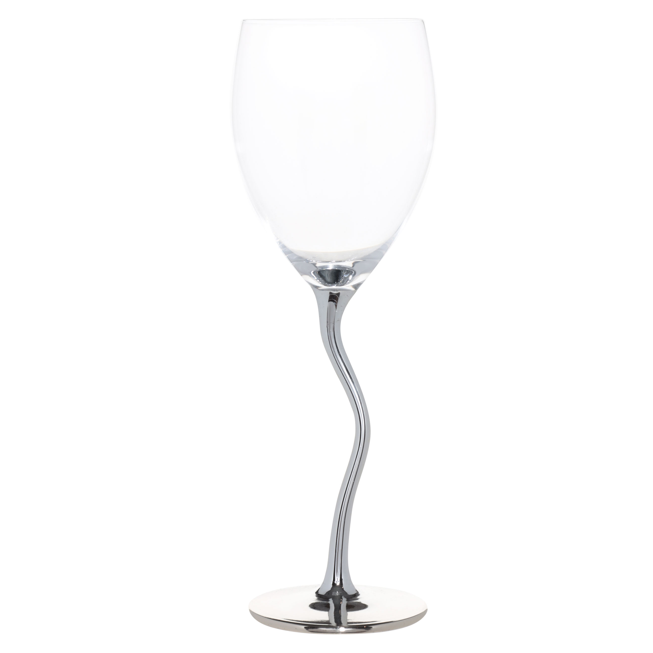 Бокал для вина, 330 мл, 2 шт, стекло, волнистая ножка, серебристый, Benty-color изображение № 2