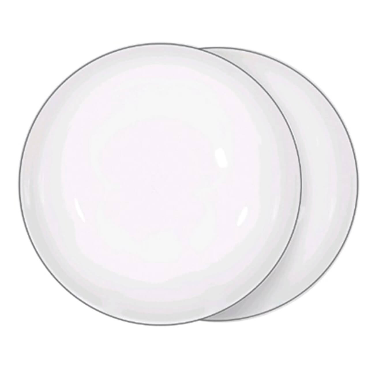 Тарелка суповая, 20х5 см, 2 шт, фарфор F, белая, Ideal silver тарелка суповая easy life капри 21 5 см