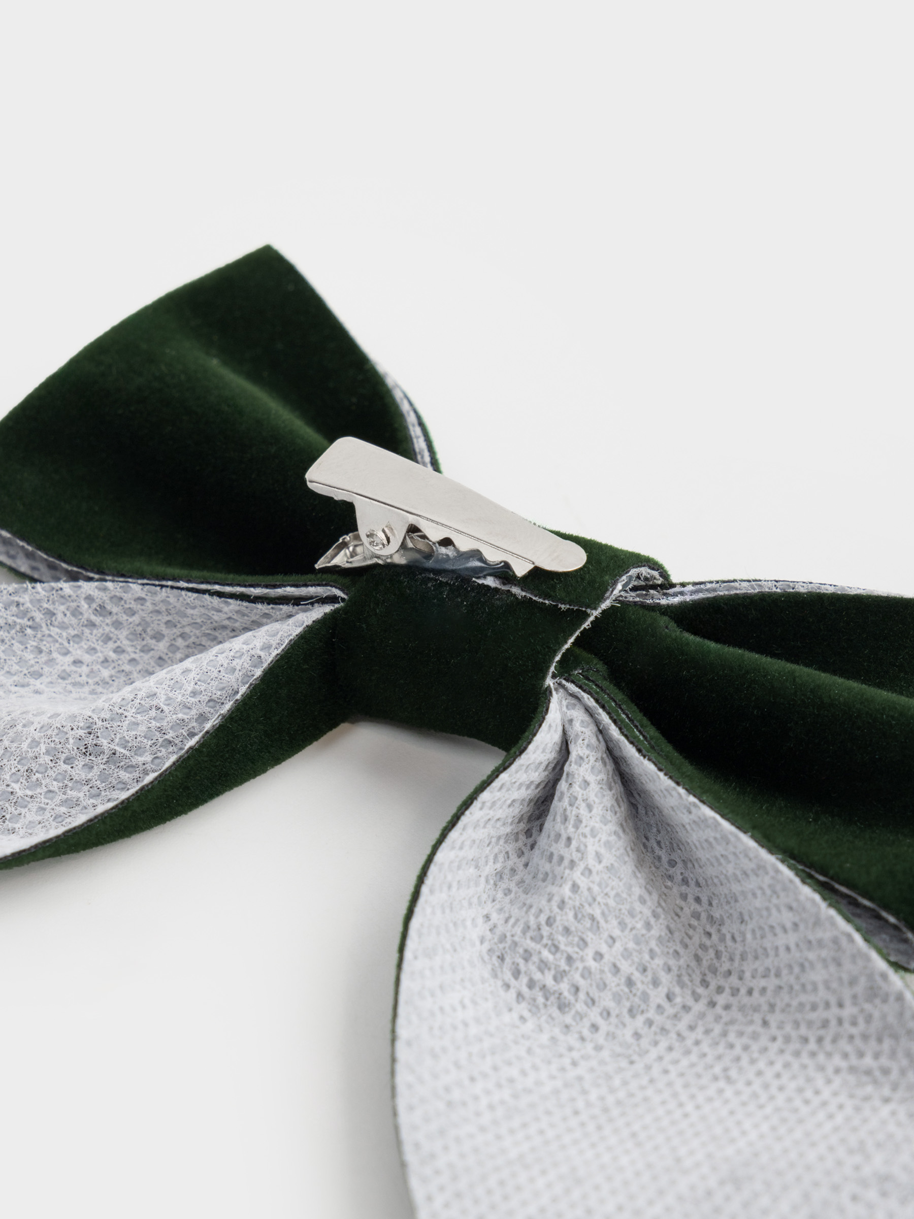 Украшение декоративное, 15 см, на клипсе, полиэстер, зеленое, Бант, Bow velvet, image-3